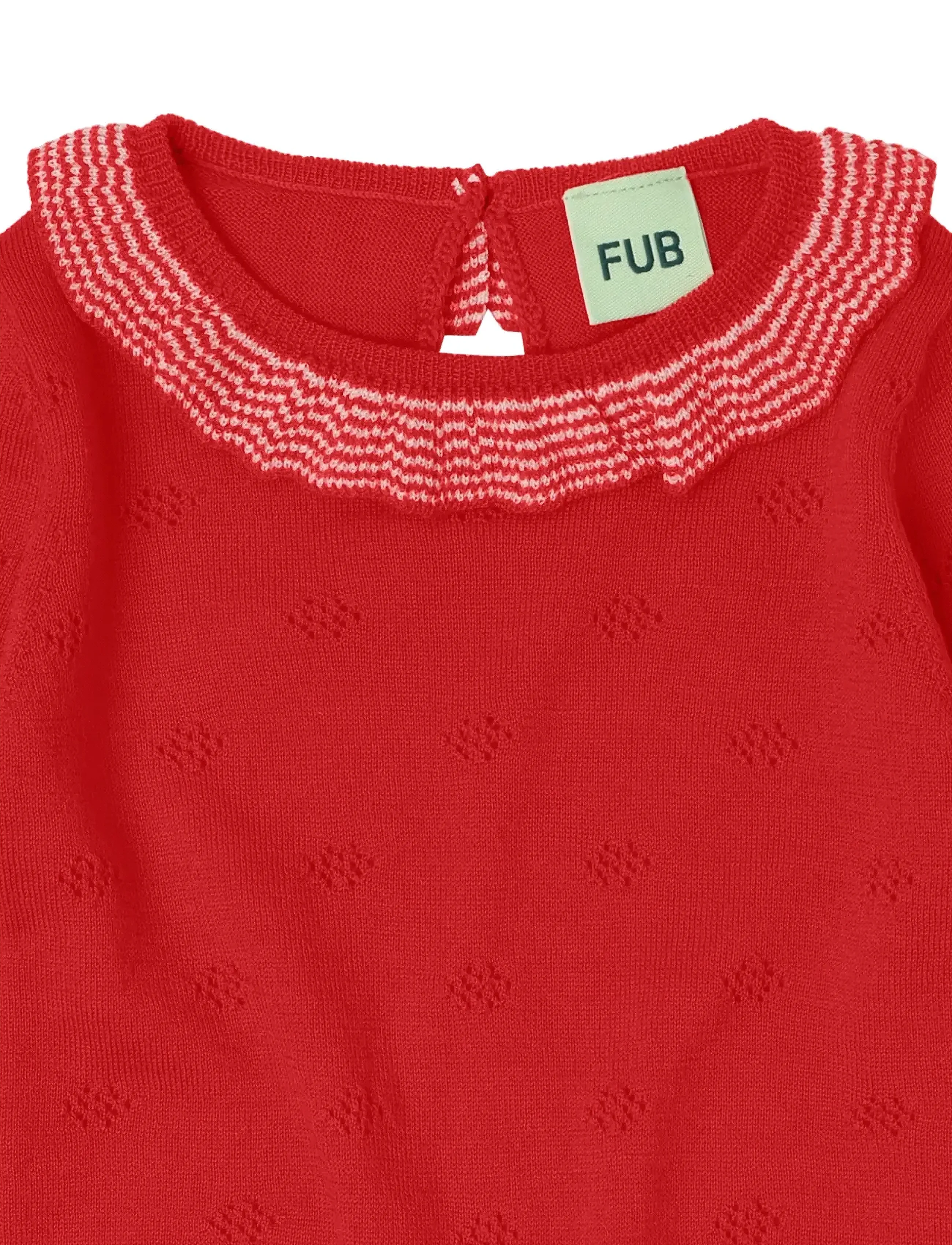 FUB - Baby Ruffle Body - långärmade - signal red - 2