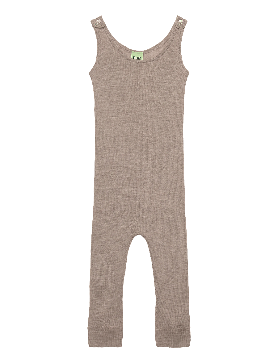 FUB - Baby Rib Overall - lühikeste varrukatega - oat melange - 0