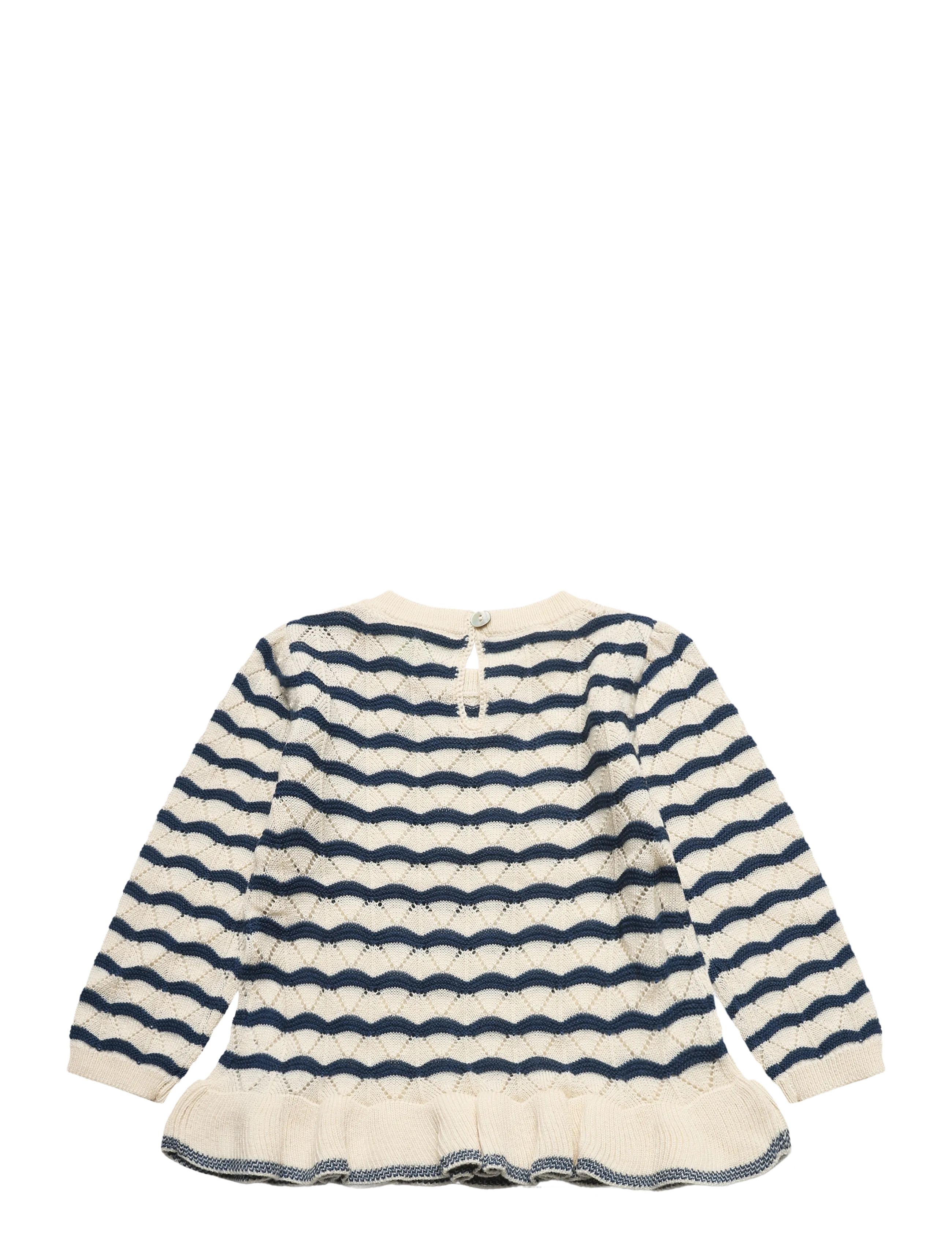 FUB - Baby Pointelle Tee - stickade tröjor - ecru/deep indigo - 1