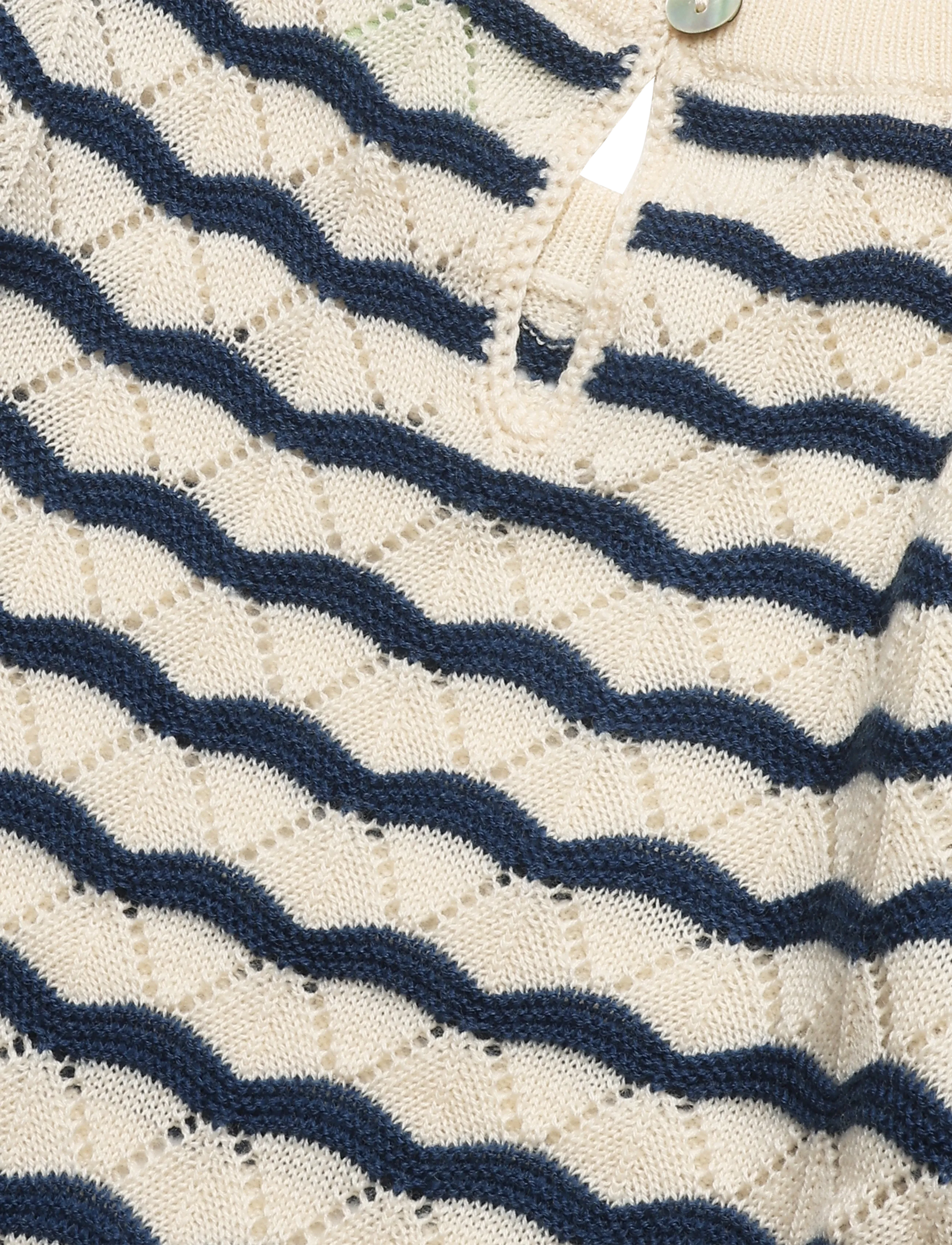 FUB - Baby Pointelle Tee - stickade tröjor - ecru/deep indigo - 2