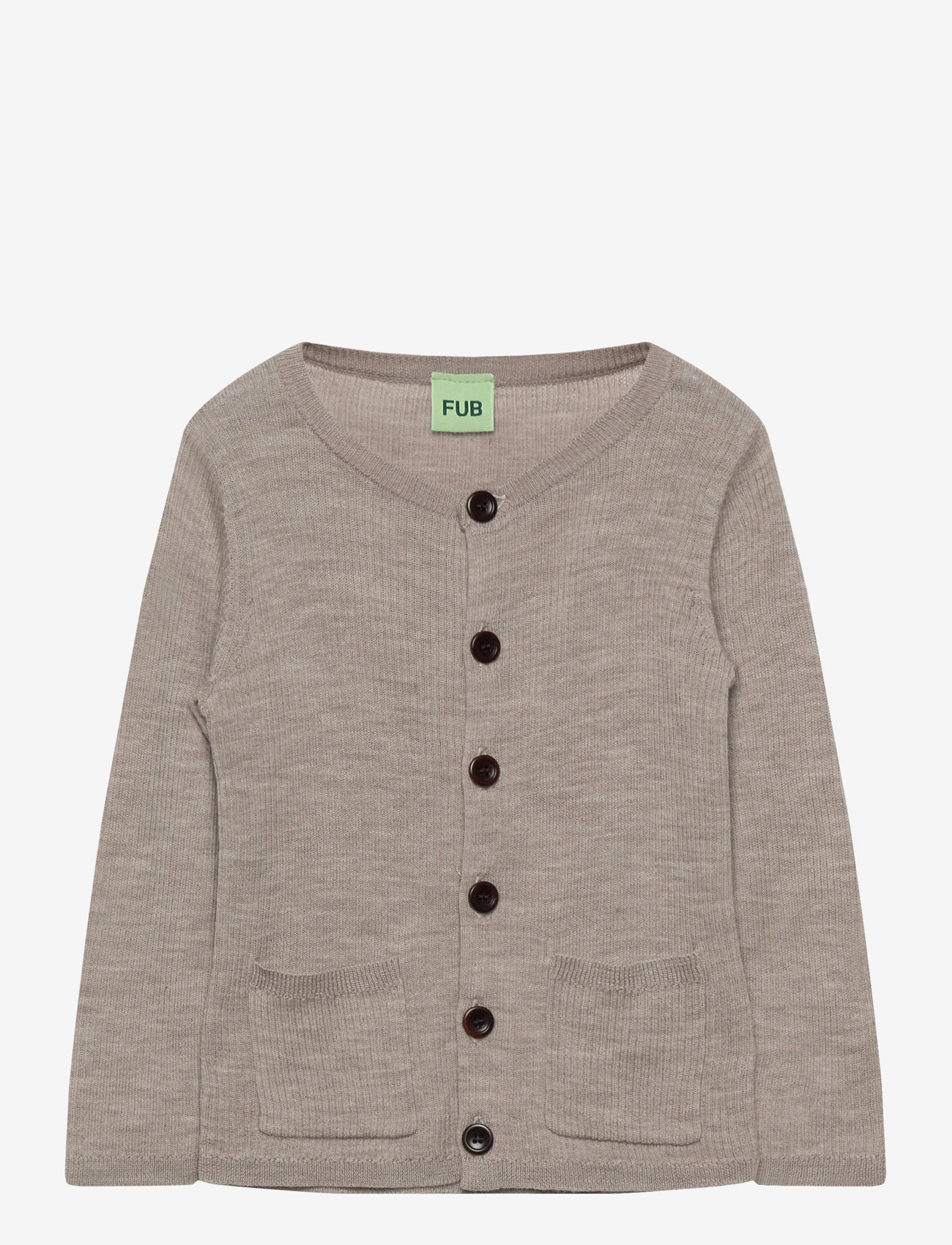 FUB - Baby Rib Cardigan - kardiganid - oat melange - 0