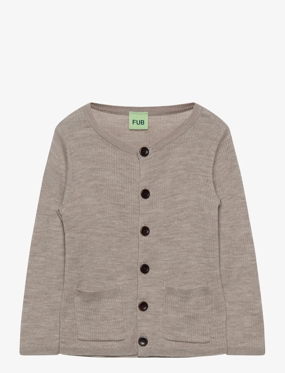 FUB - Baby Rib Cardigan - cardigans - oat melange - 0