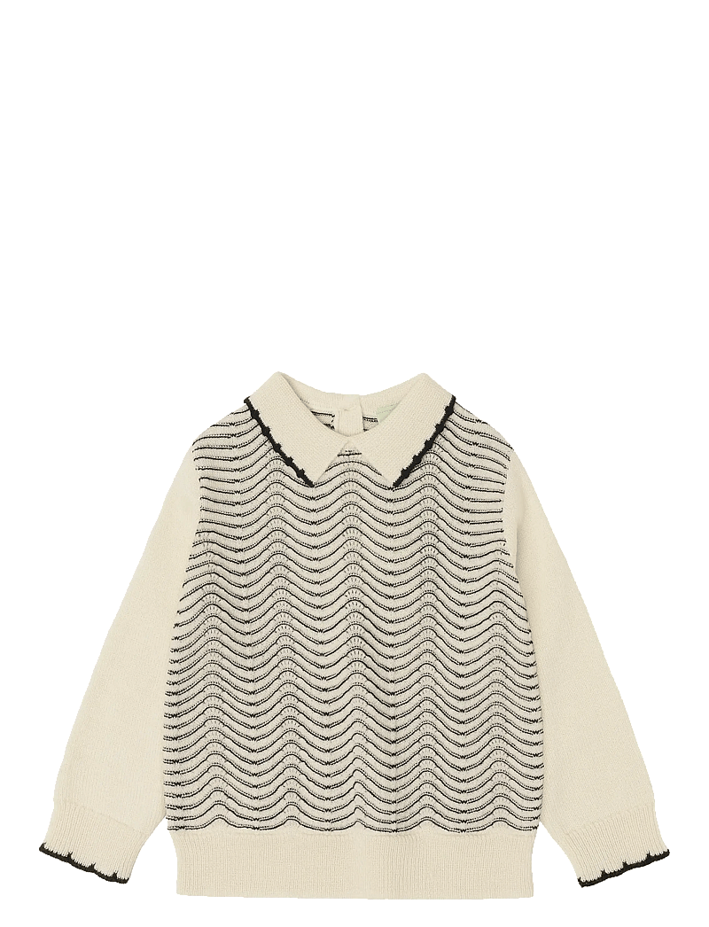 FUB - Baby Pointelle Blouse - džemperiai - ecru - 0