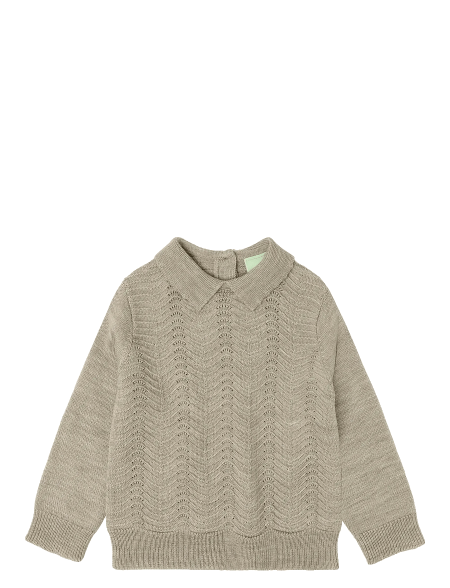 FUB - Baby Pointelle Blouse - pullover - oat melange - 0