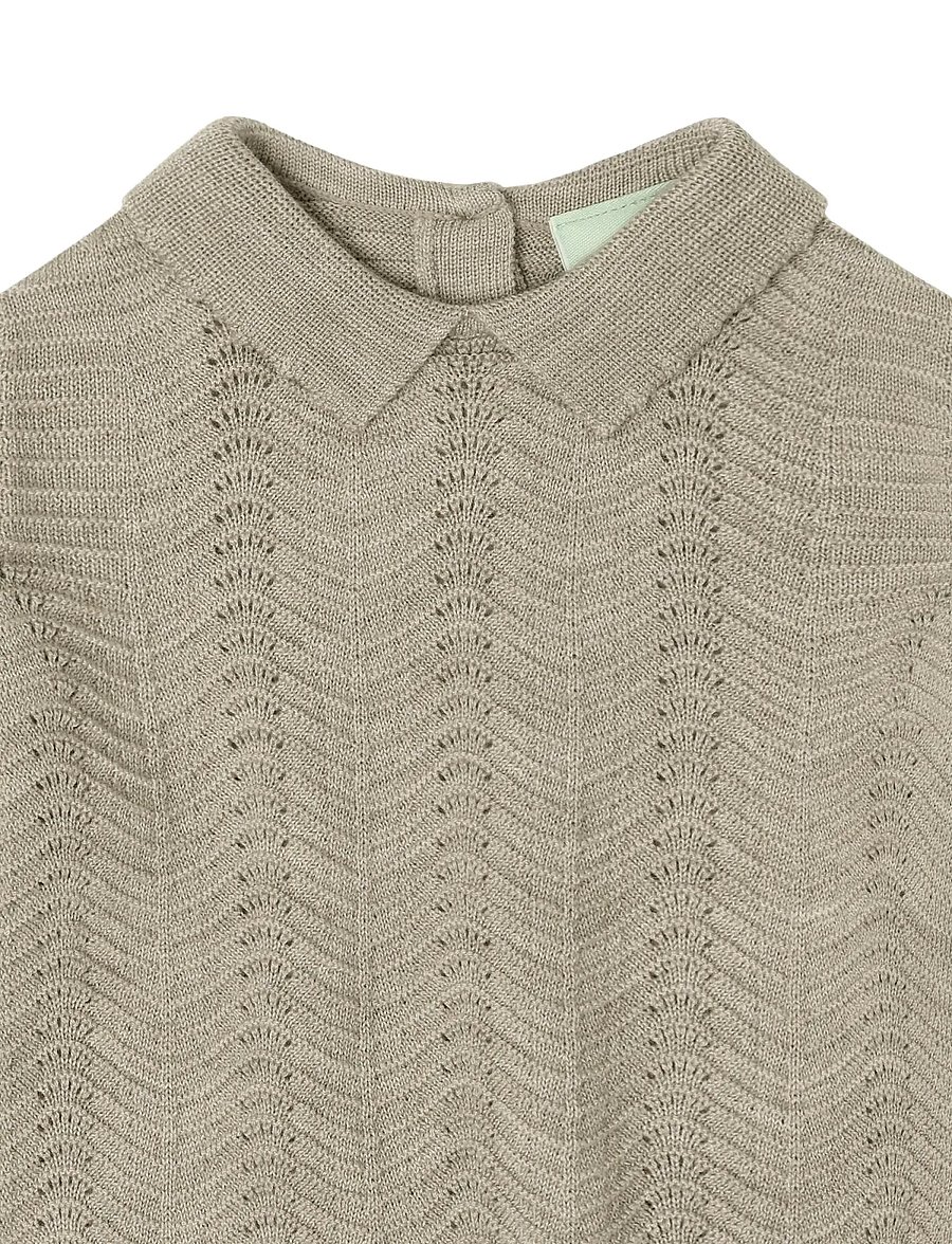 FUB - Baby Pointelle Blouse - pullover - oat melange - 1