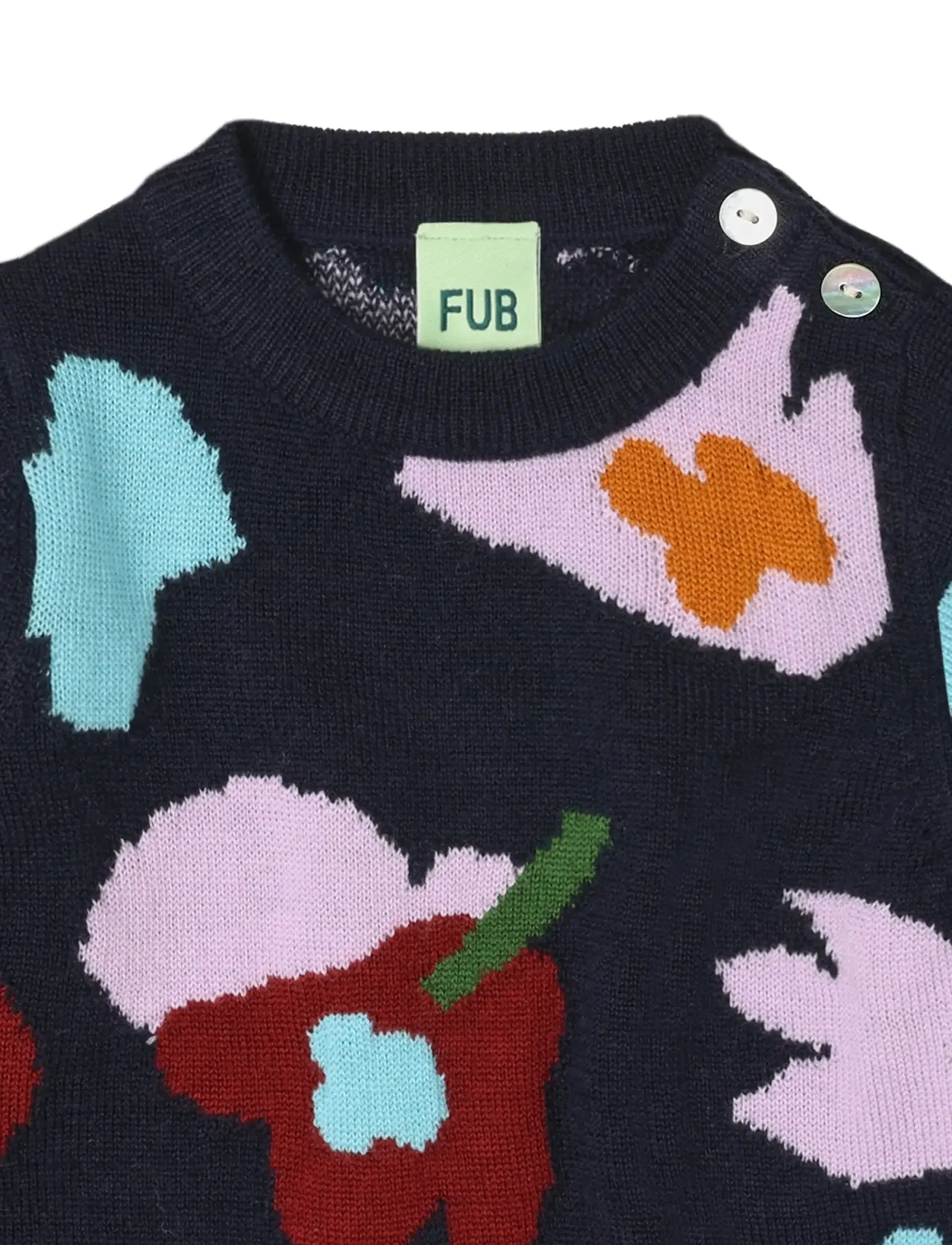 FUB - Baby Jaquard Sweater - jumpers - dark navy - 2