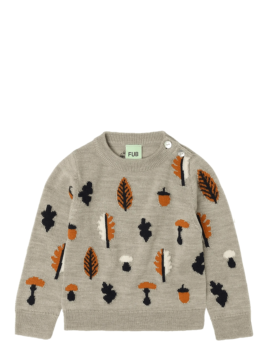 FUB - Baby Jaquard Sweater - stickade tröjor - oat melange - 1