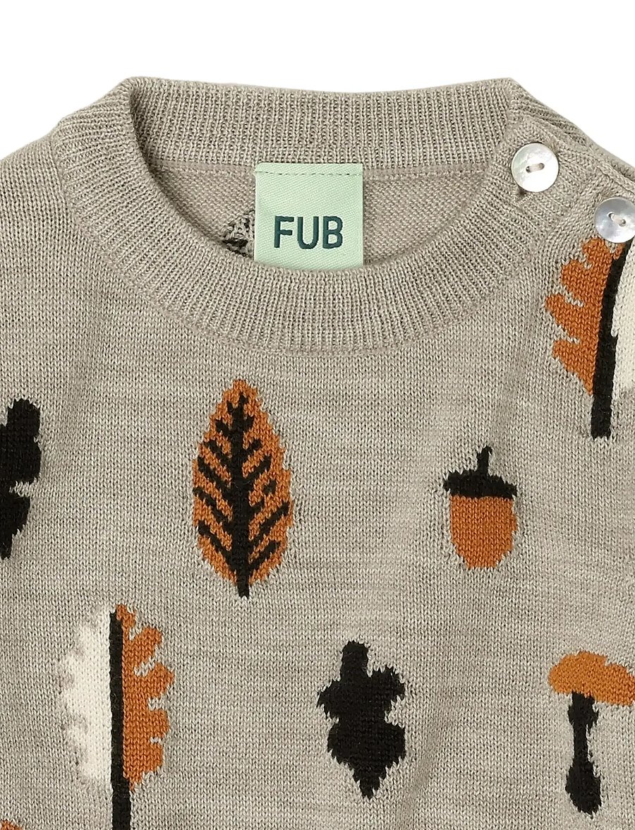 FUB - Baby Jaquard Sweater - stickade tröjor - oat melange - 2