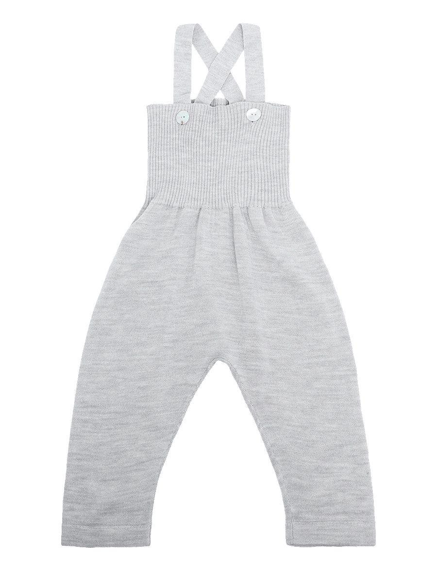 FUB - Baby High Waist Overalls - smekkbuxur - light grey melange - 0