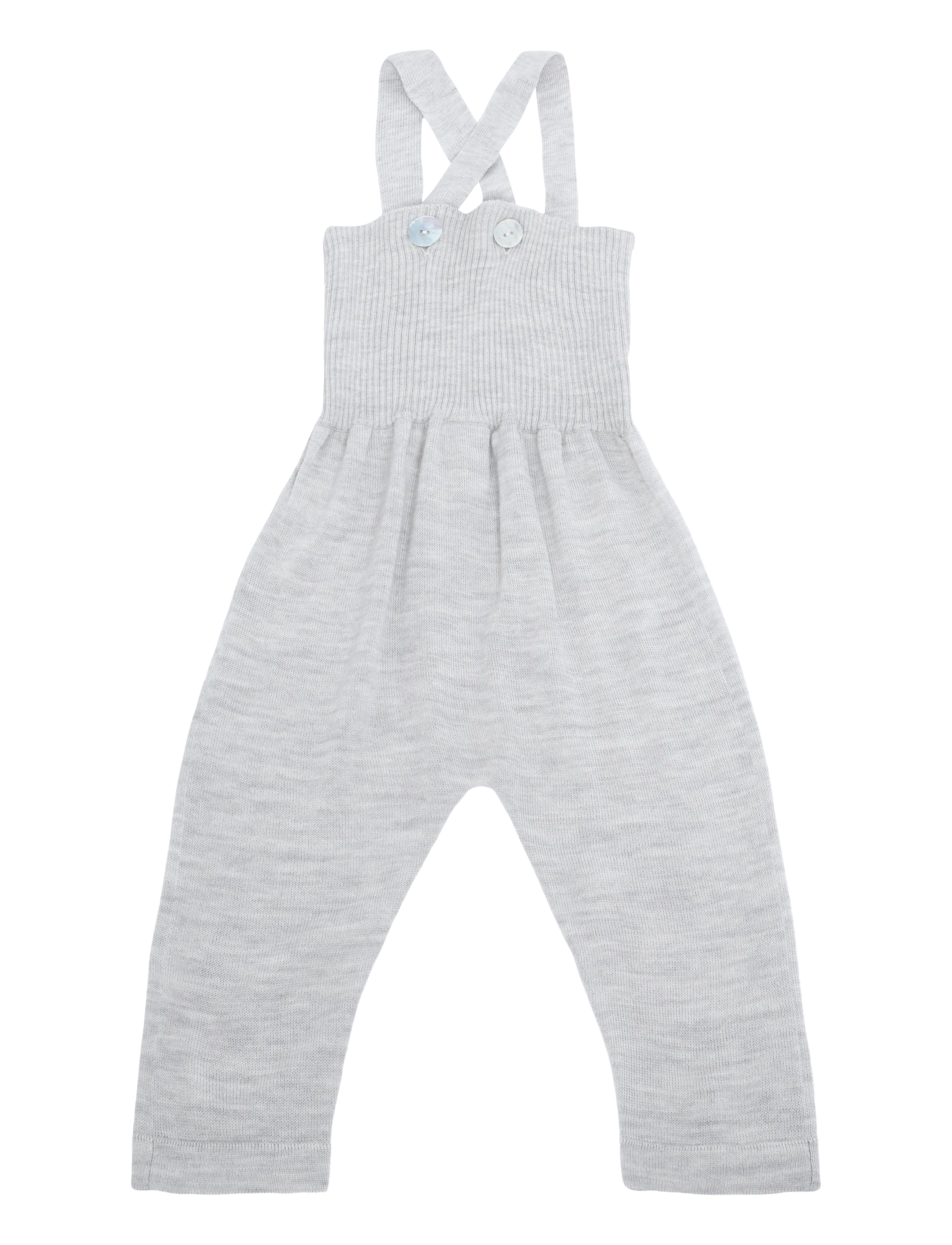FUB - Baby High Waist Overalls - smekkbuxur - light grey melange - 1