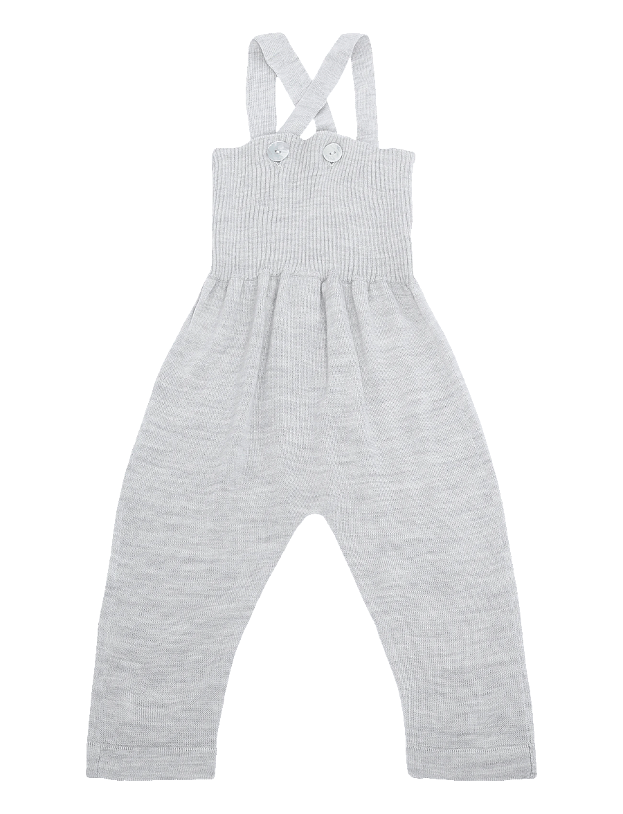 FUB - Baby High Waist Overalls - smekkbuxur - light grey melange - 1