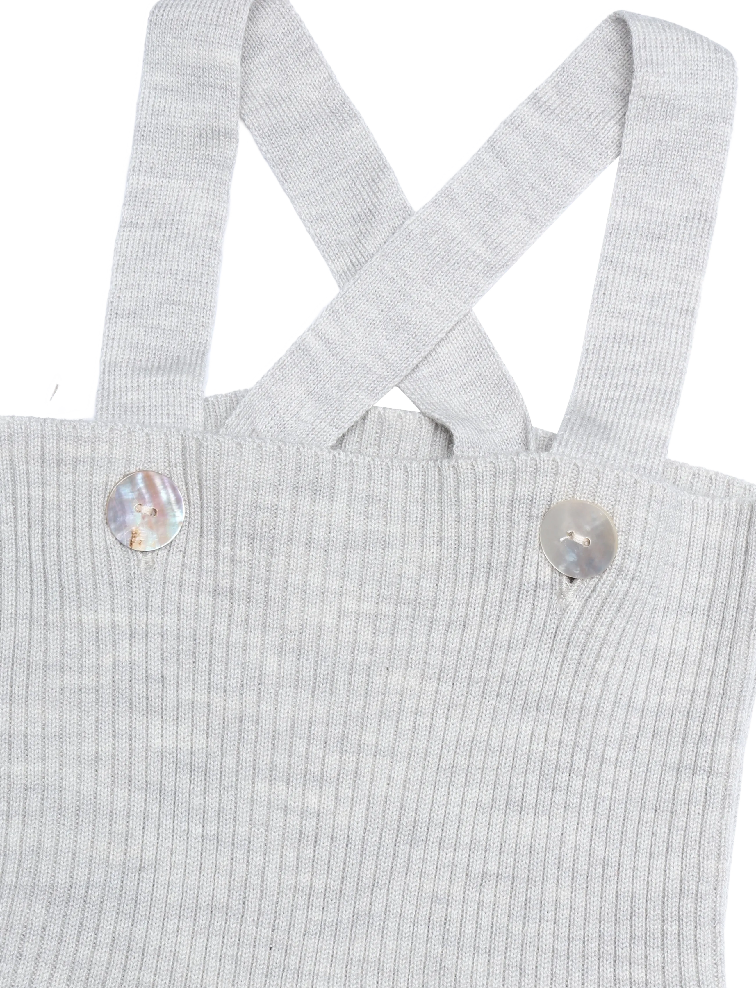 FUB - Baby High Waist Overalls - smekkbuxur - light grey melange - 2