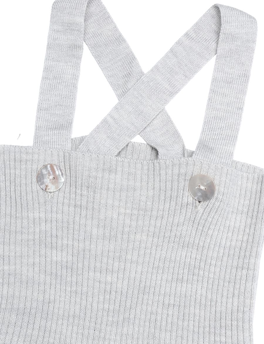 FUB - Baby High Waist Overalls - smekkbuxur - light grey melange - 2