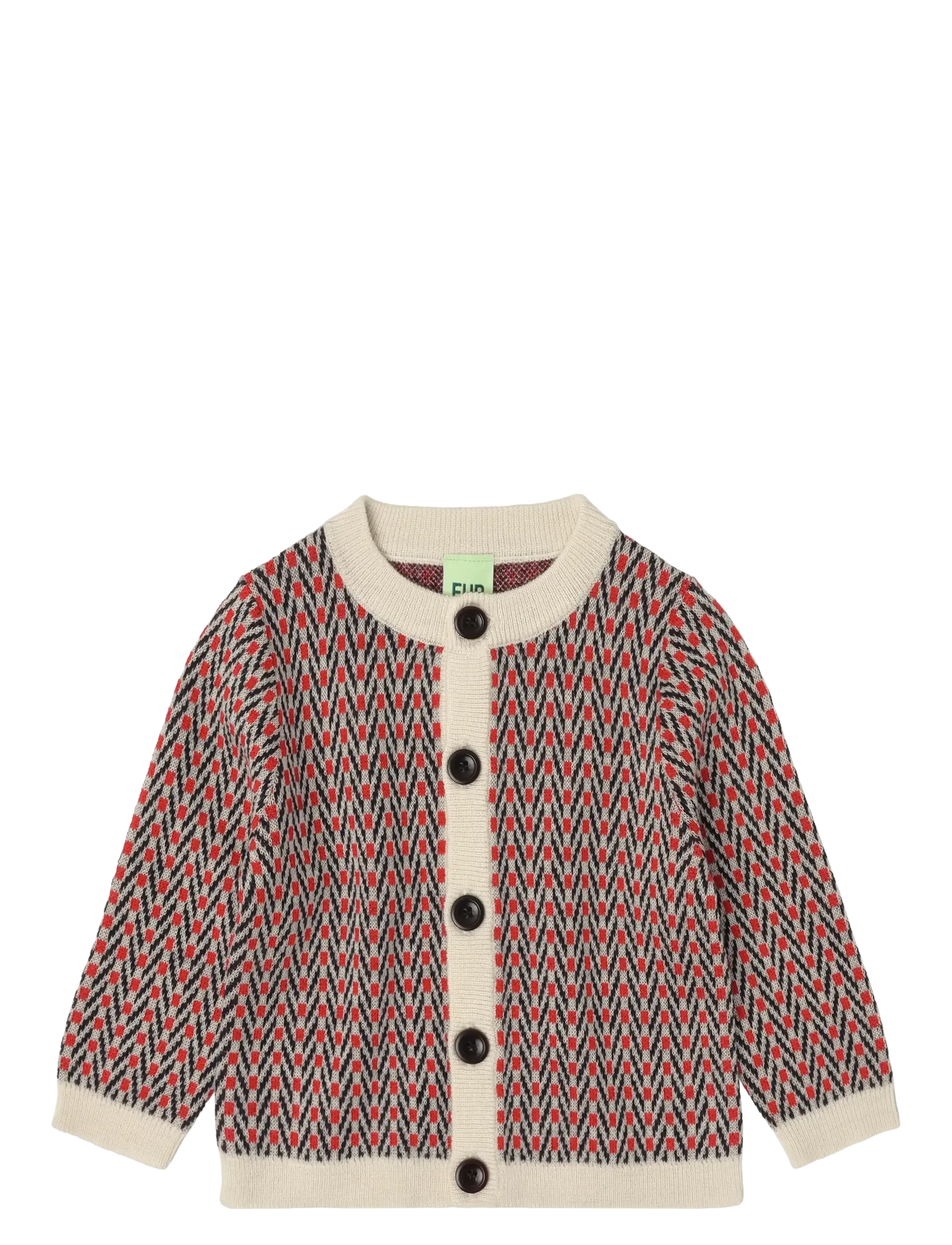 FUB Baby Herringbone Cardigan Rot - 74 - Kinder