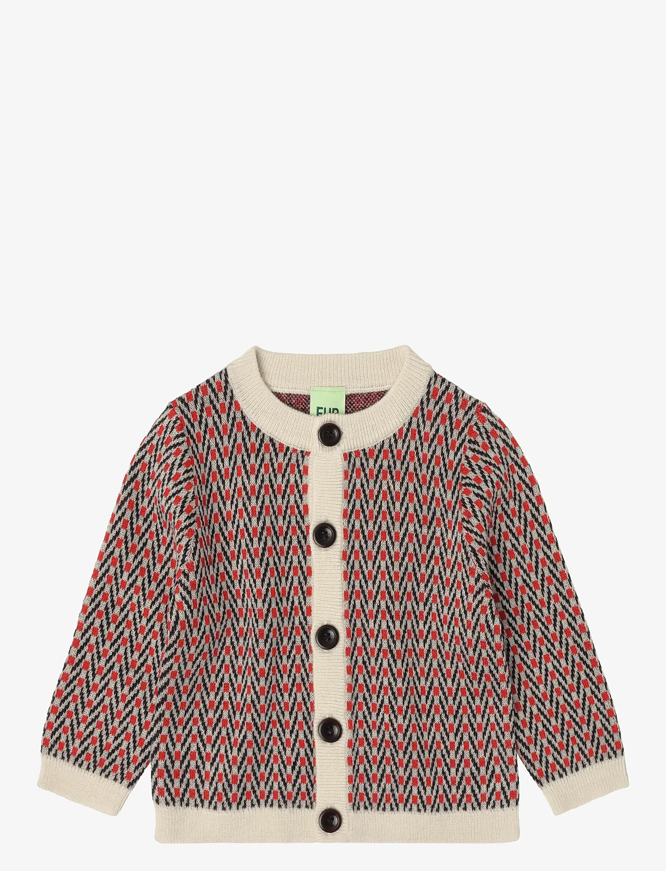 FUB - Baby Herringbone Cardigan - cardigans - ecru - 0