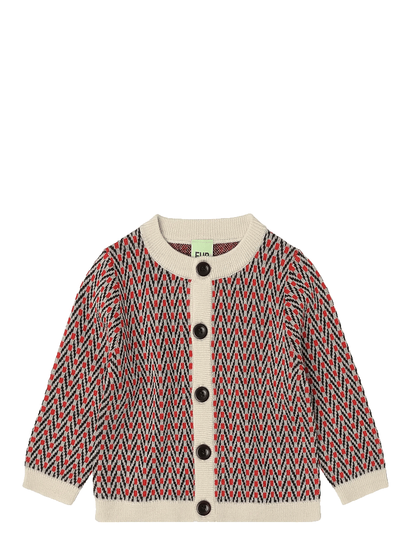 FUB - Baby Herringbone Cardigan - cardigans - ecru - 0