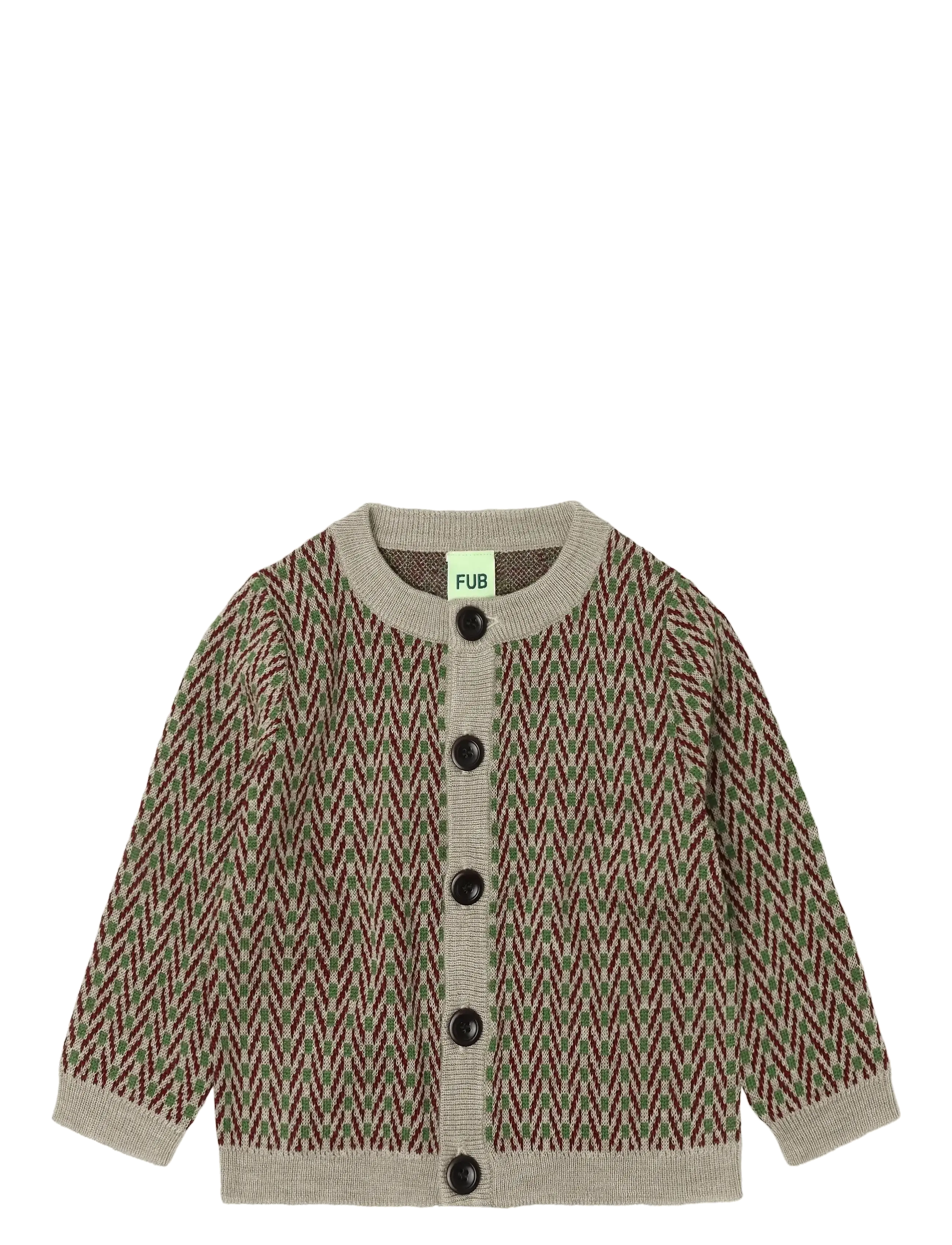 FUB Baby Herringbone Cardigan, 56, Beige, Strik > Cardigans, Børn
