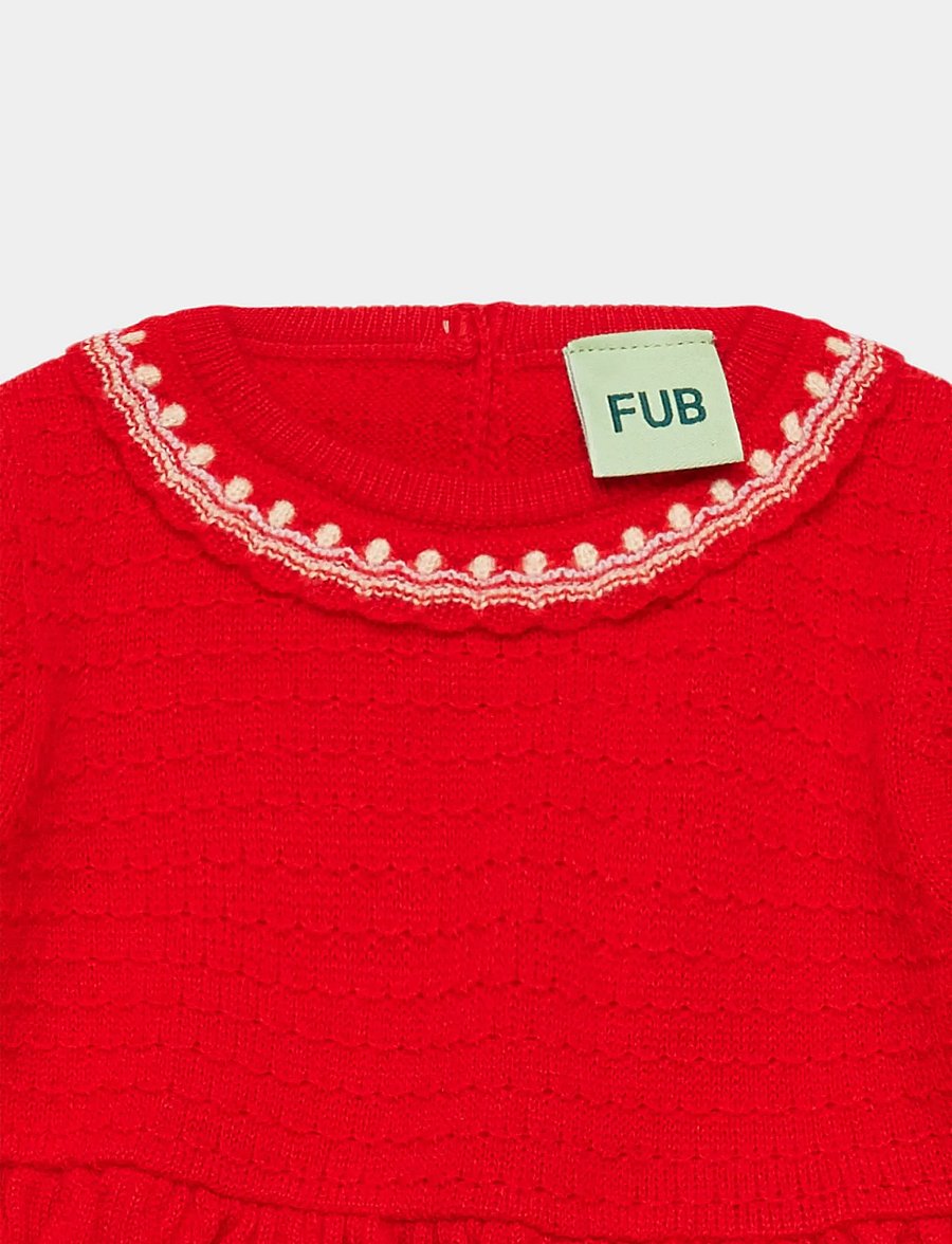 FUB - Baby Dress - langærmede babykjoler - classic red - 1
