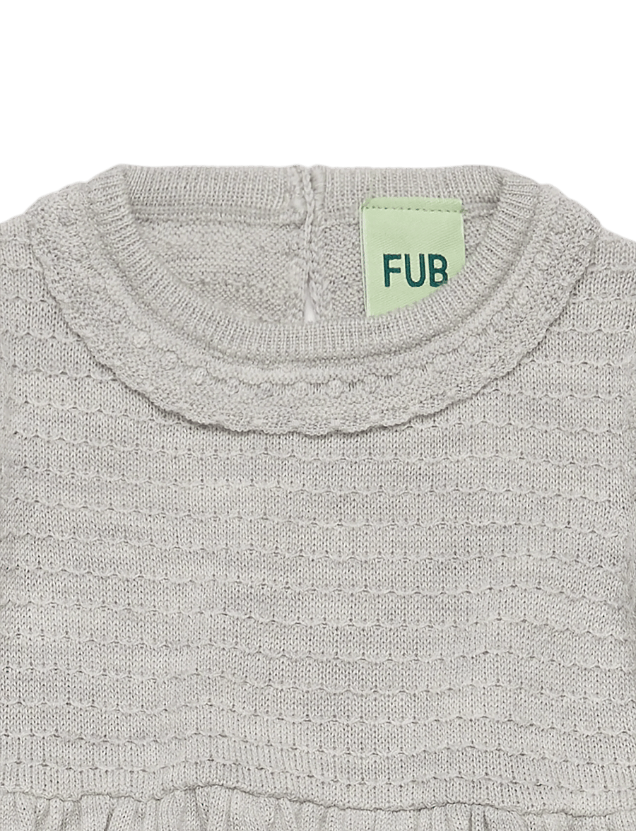 FUB - Baby Dress - langærmede babykjoler - light grey melange - 1
