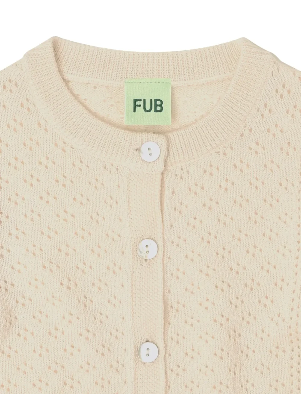 FUB - Baby Pointelle Cardigan - cardigans - ecru - 1