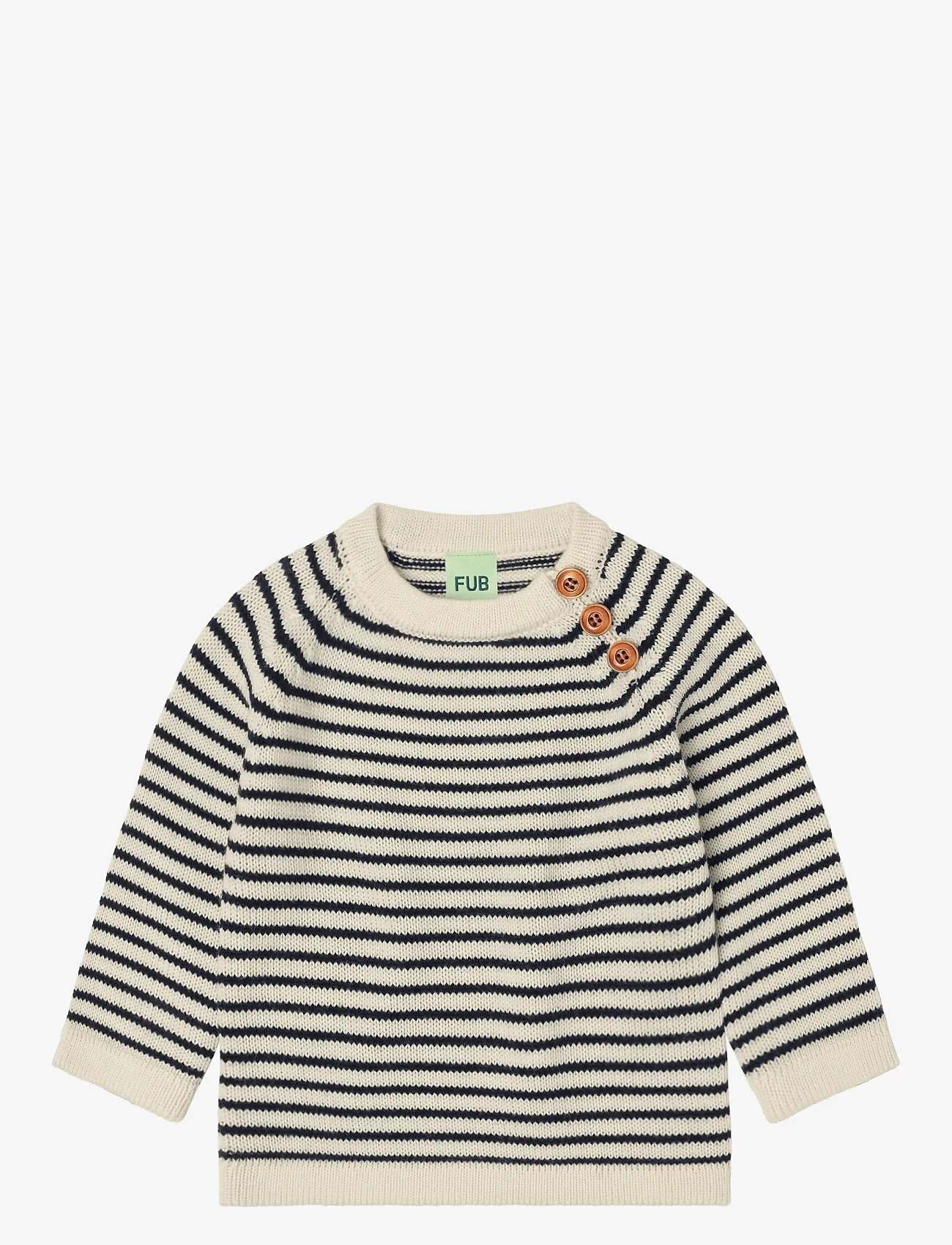 FUB - Baby Sweater - stickade tröjor - ecru/dark navy - 0