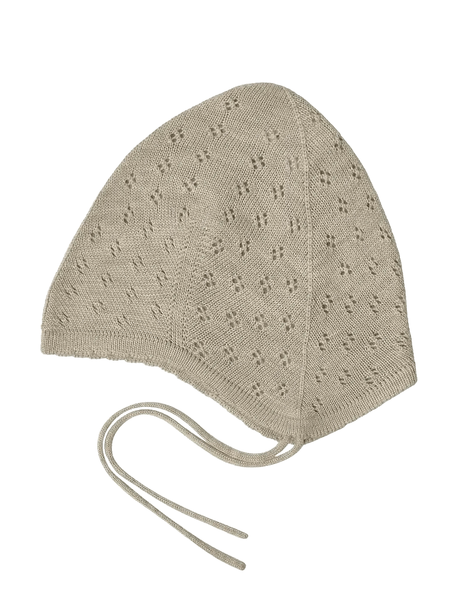 FUB - Baby Pointelle Hat - babymützen - oat melange - 0