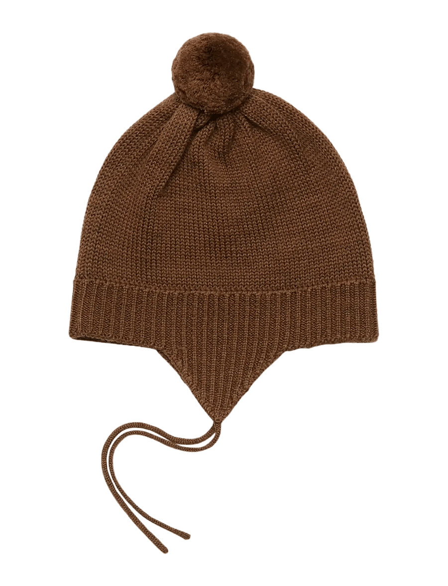 FUB - Baby Pompom Hat - hazel melange - 0