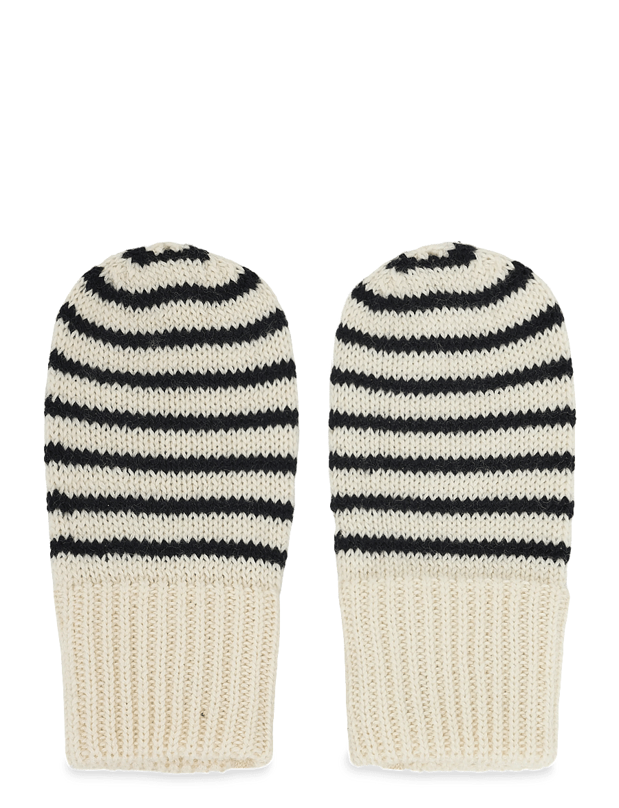 FUB - Baby Mittens - kindad - ecru/dark navy - 0