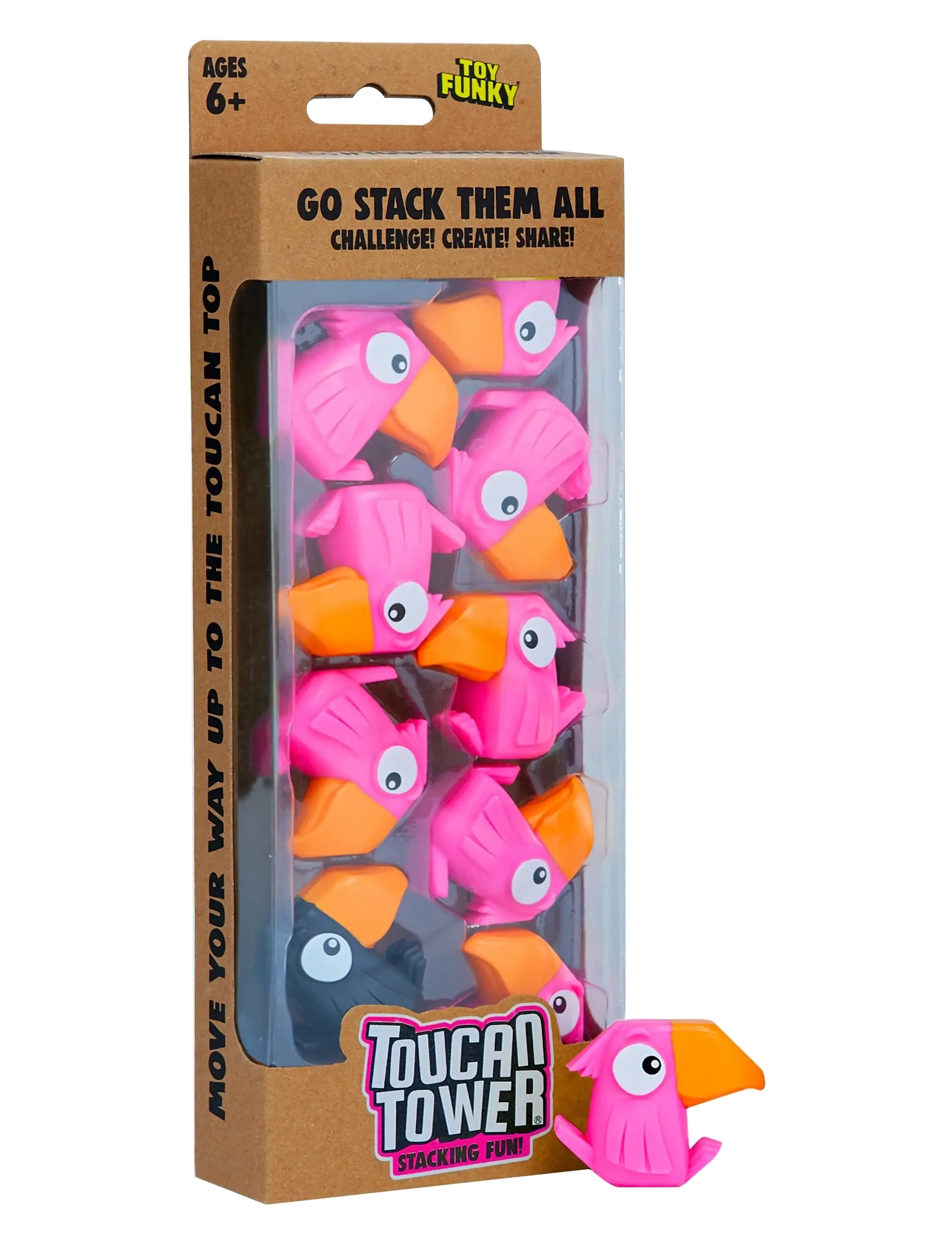 Funhouse Games Toucan Tower Pink, One Size, Pink, Spil > Brætspil, Børn