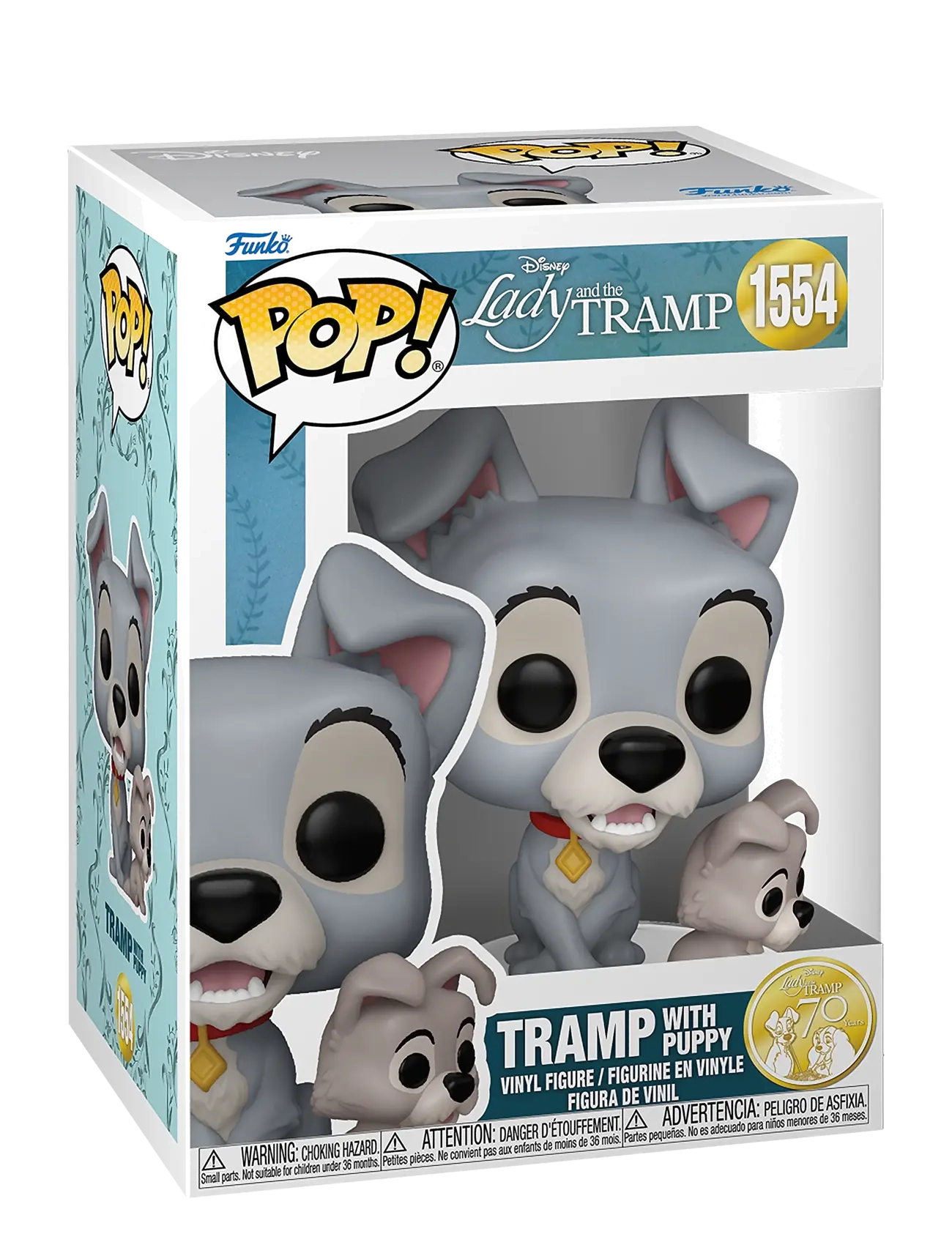 Funko Funko Pop Vinyl Disney Latt Tramp W/Puppy, One Size, Multi/patterned, Legesæt Og Actionfigurer > Film- Og Eventyrfigurer, Børn