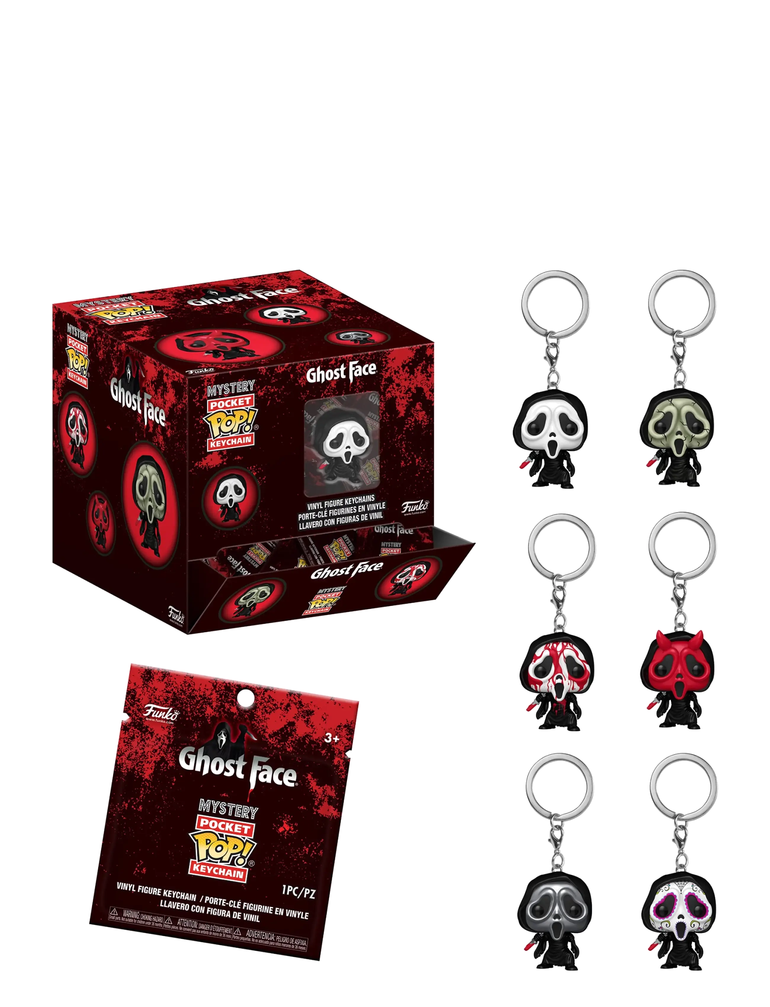 Funko Funko Pop Keychain Ghost Face 12Pc Pdq Blind, One Size, Multi/patterned, Tilbehør > Nøgleringe, Børn
