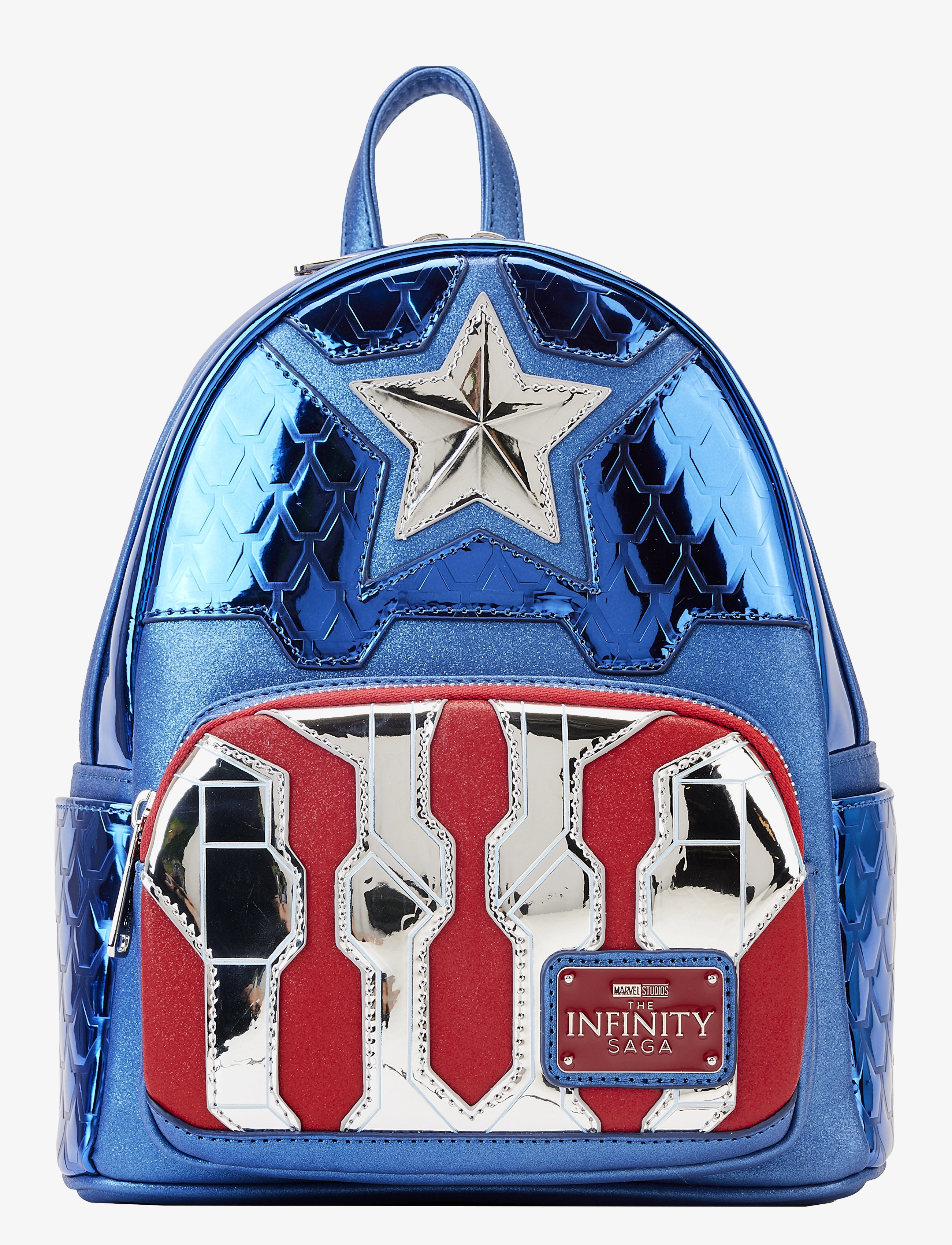Funko ! Loungefly Mini Backpack 2 Shine Captain Ame, Børn, Captain America Mini Rygsæk, Blå, Str: ONE SIZE