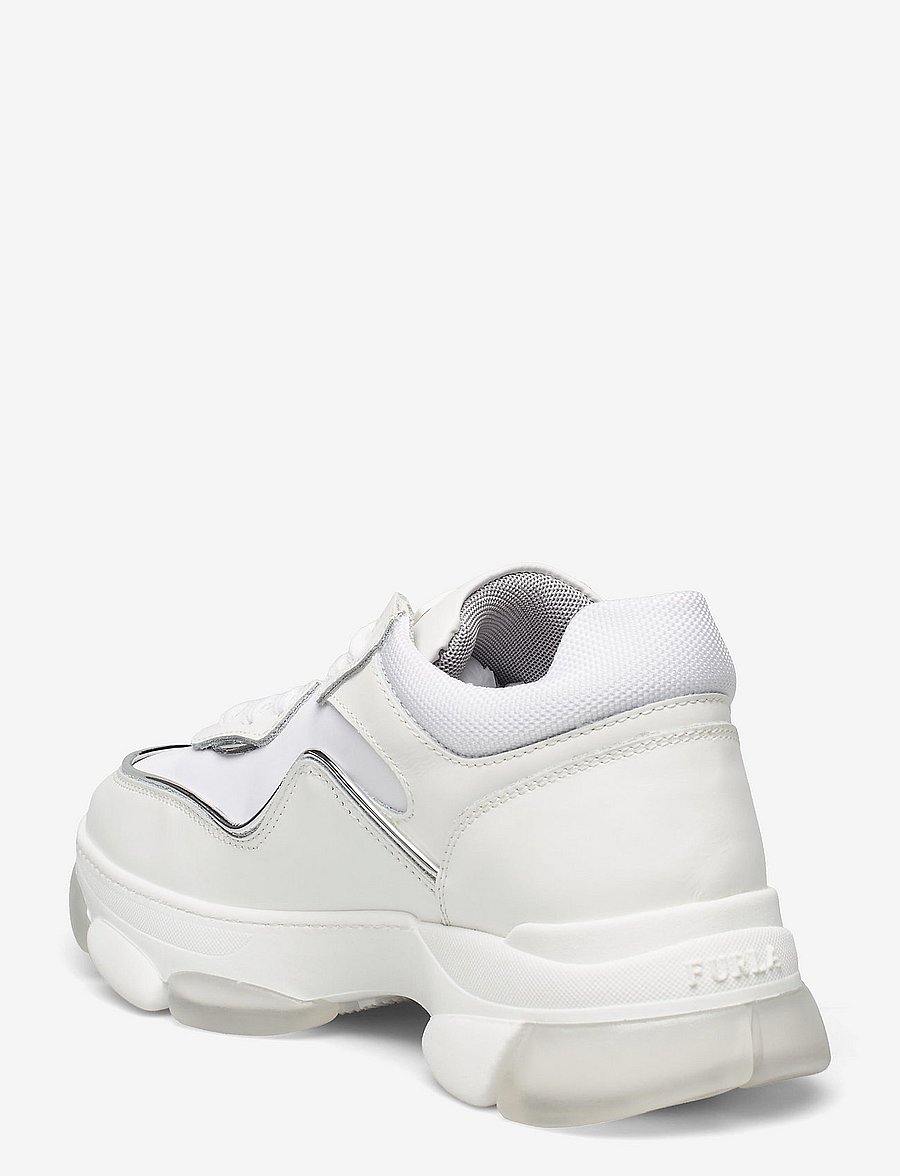 Furla - WONDERFURLA LACE-UP SNEAKER T. - talco h+color argento - 2