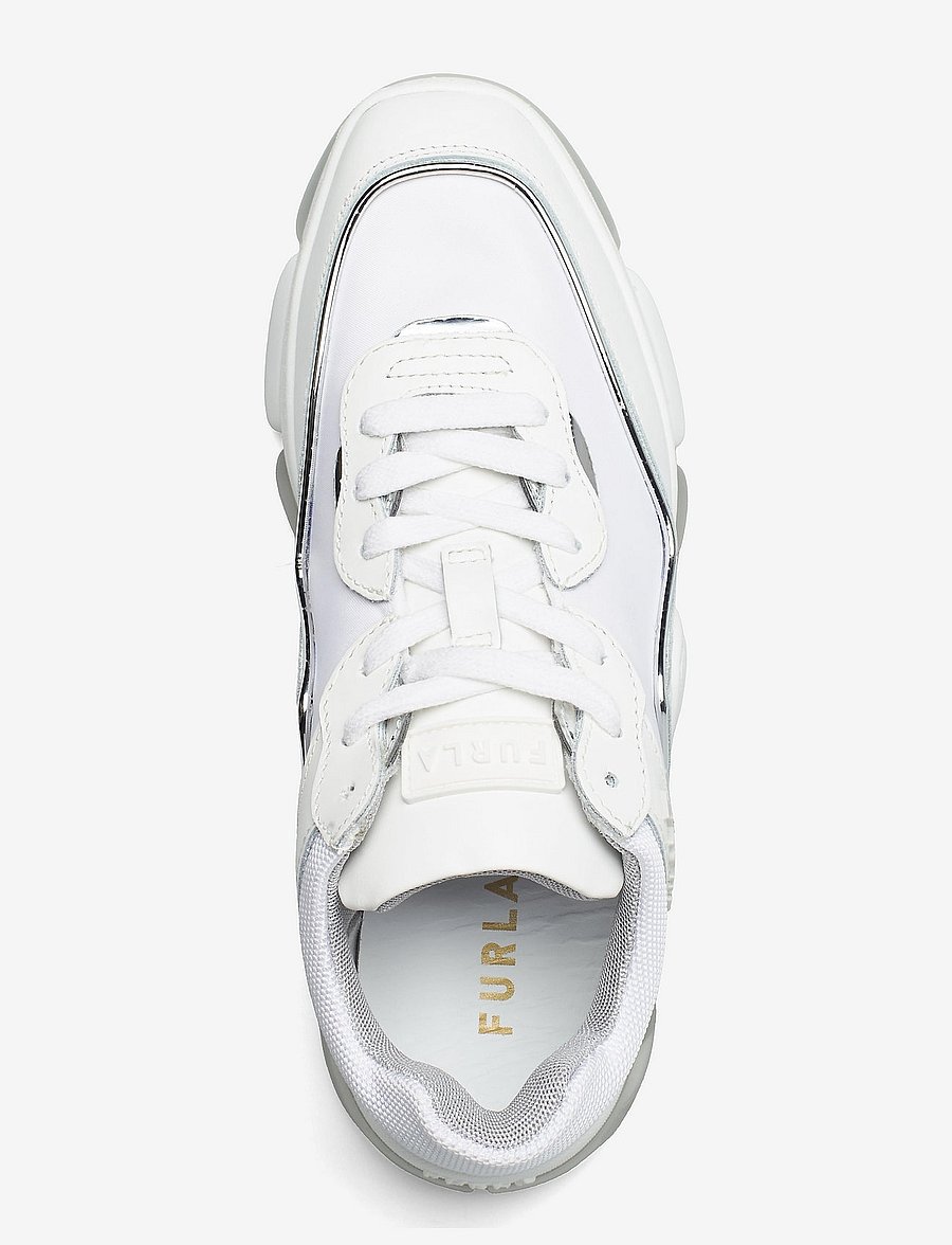 Furla - WONDERFURLA LACE-UP SNEAKER T. - talco h+color argento - 3