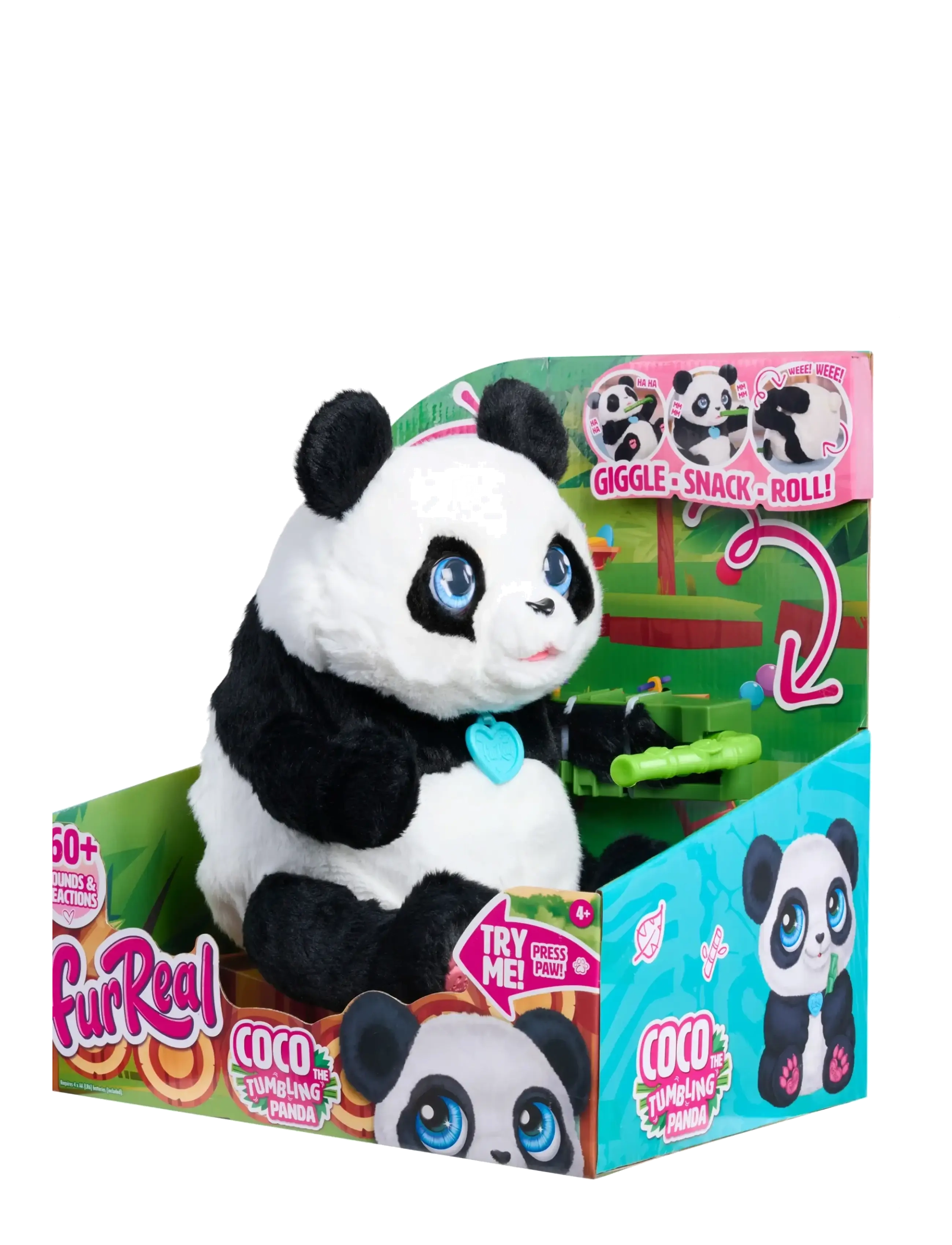 FurReal Coco The Tumbling Panda, One Size, Interactive Animals & Robots, Schwarz - Animals, Kinder