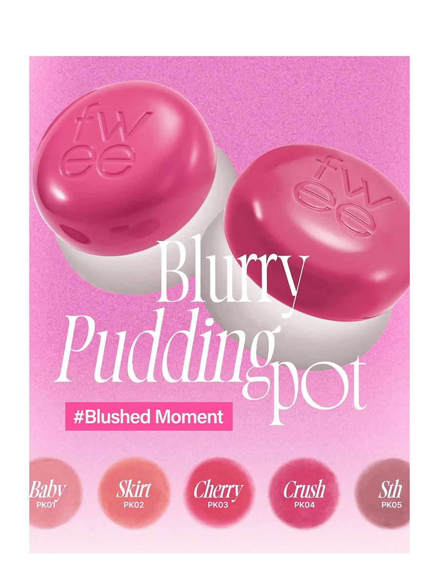 FWEE - Lip&Cheek Blurry Pudding Pot - smink - pk04 crush - 2