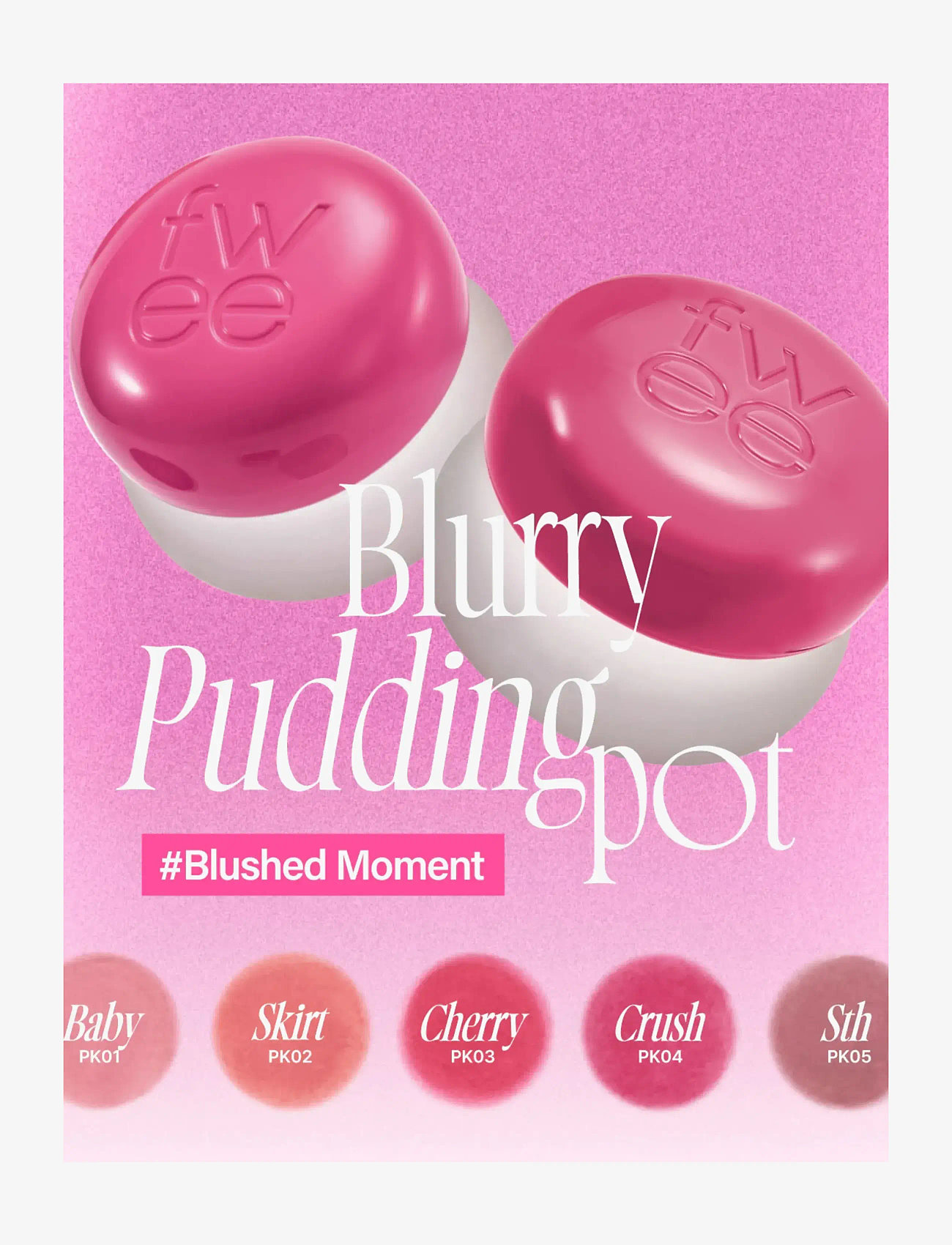 FWEE - Lip&Cheek Blurry Pudding Pot - smink - pk03 cherry - 2