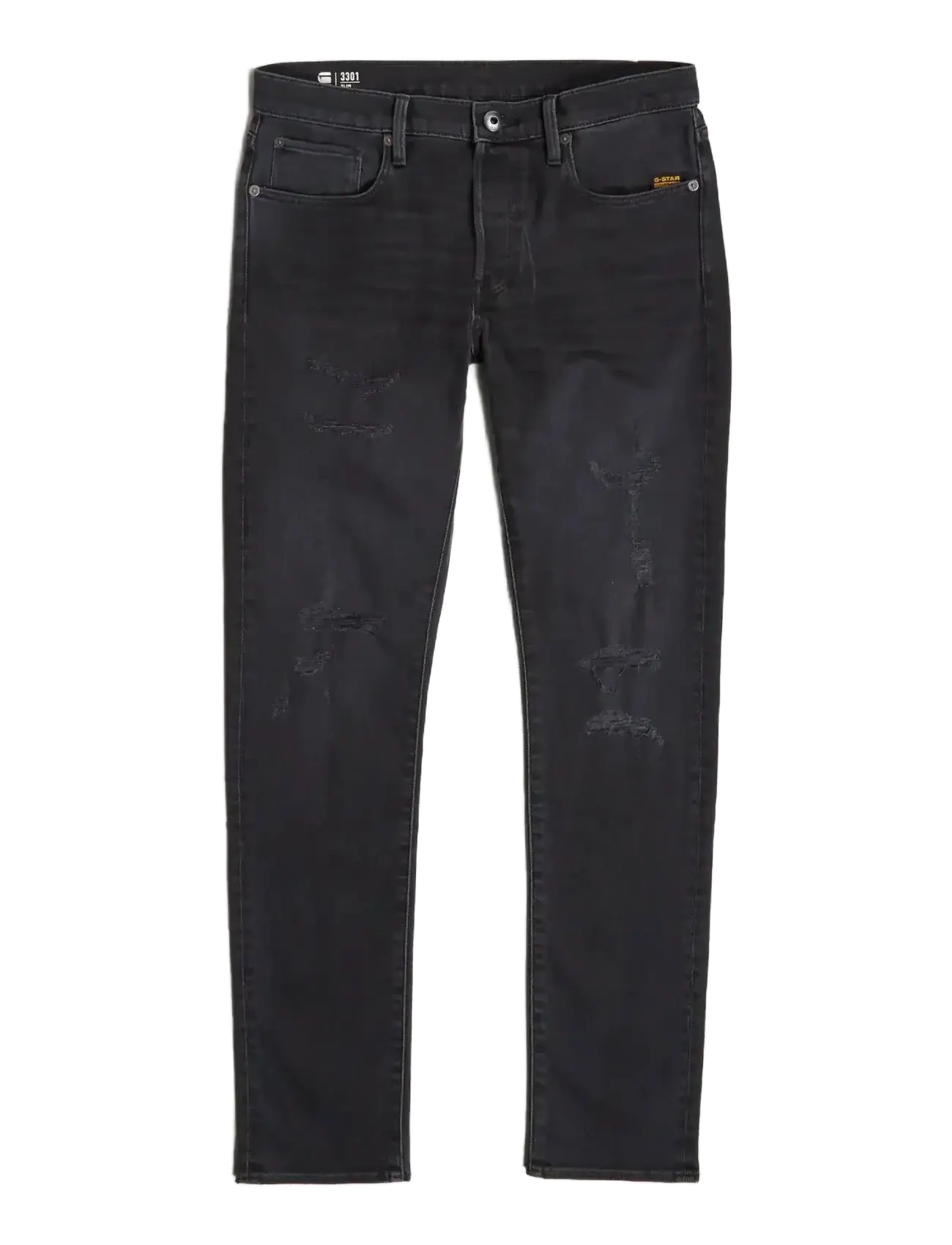 3301 Slim - WORN IN RIPPED GREY SACRAMENTO