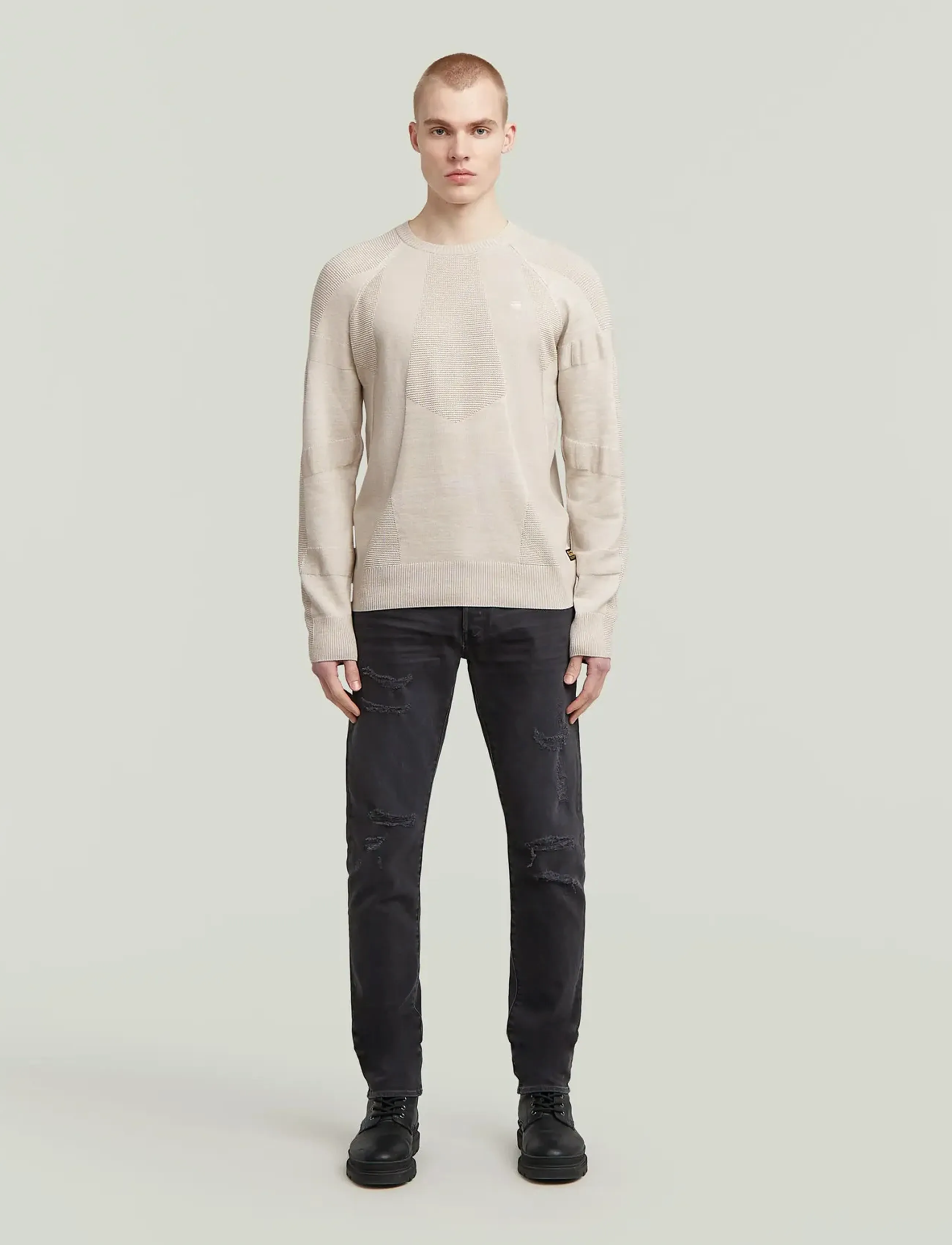 G-Star - 3301 Slim - bukser & jeans - worn in ripped grey sacramento - 3
