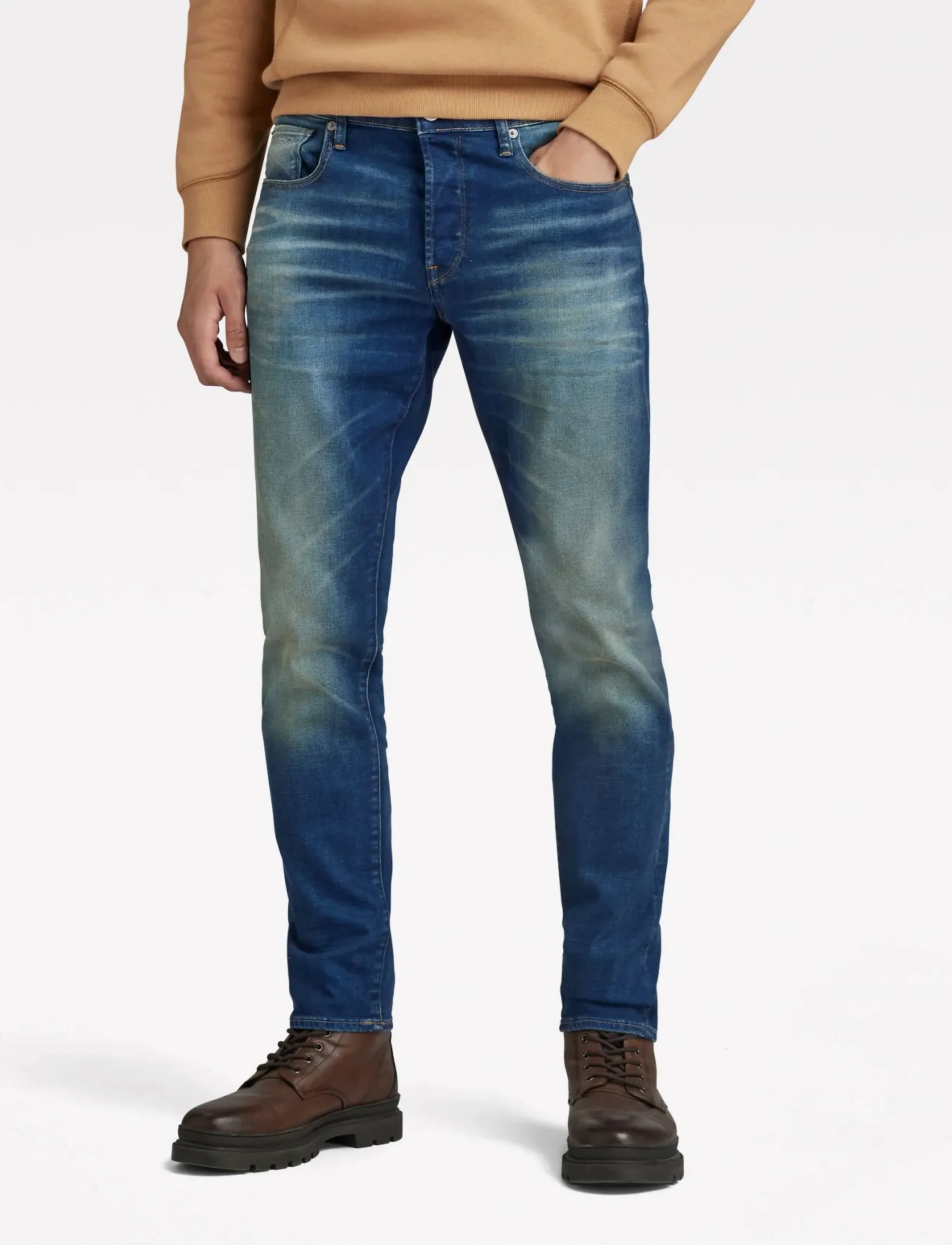 G-Star 3301 Slim - Džinsi - WORKER BLUE FADED / blue