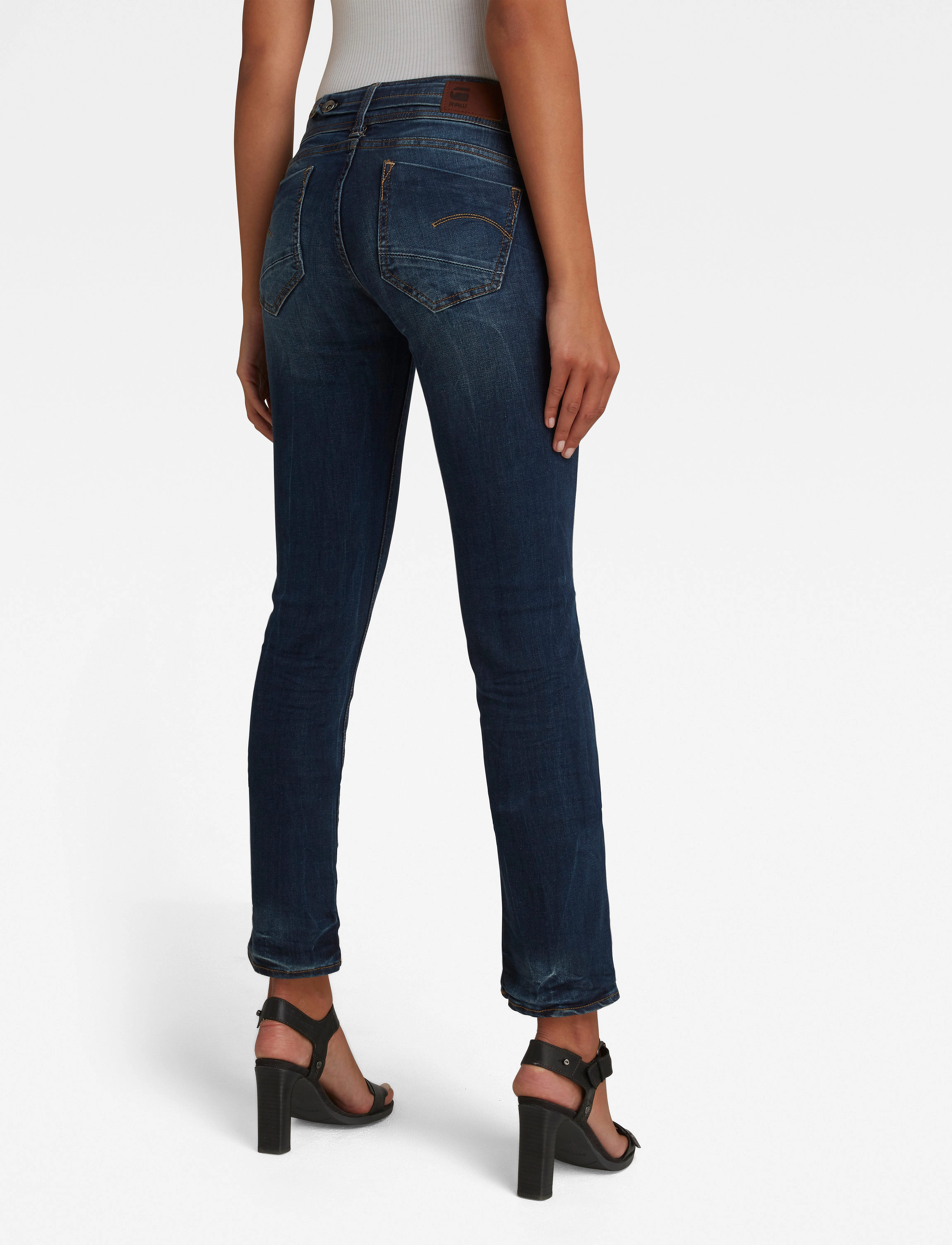 G-Star - Midge Straight Wmn - proste dżinsy - dk aged - 3