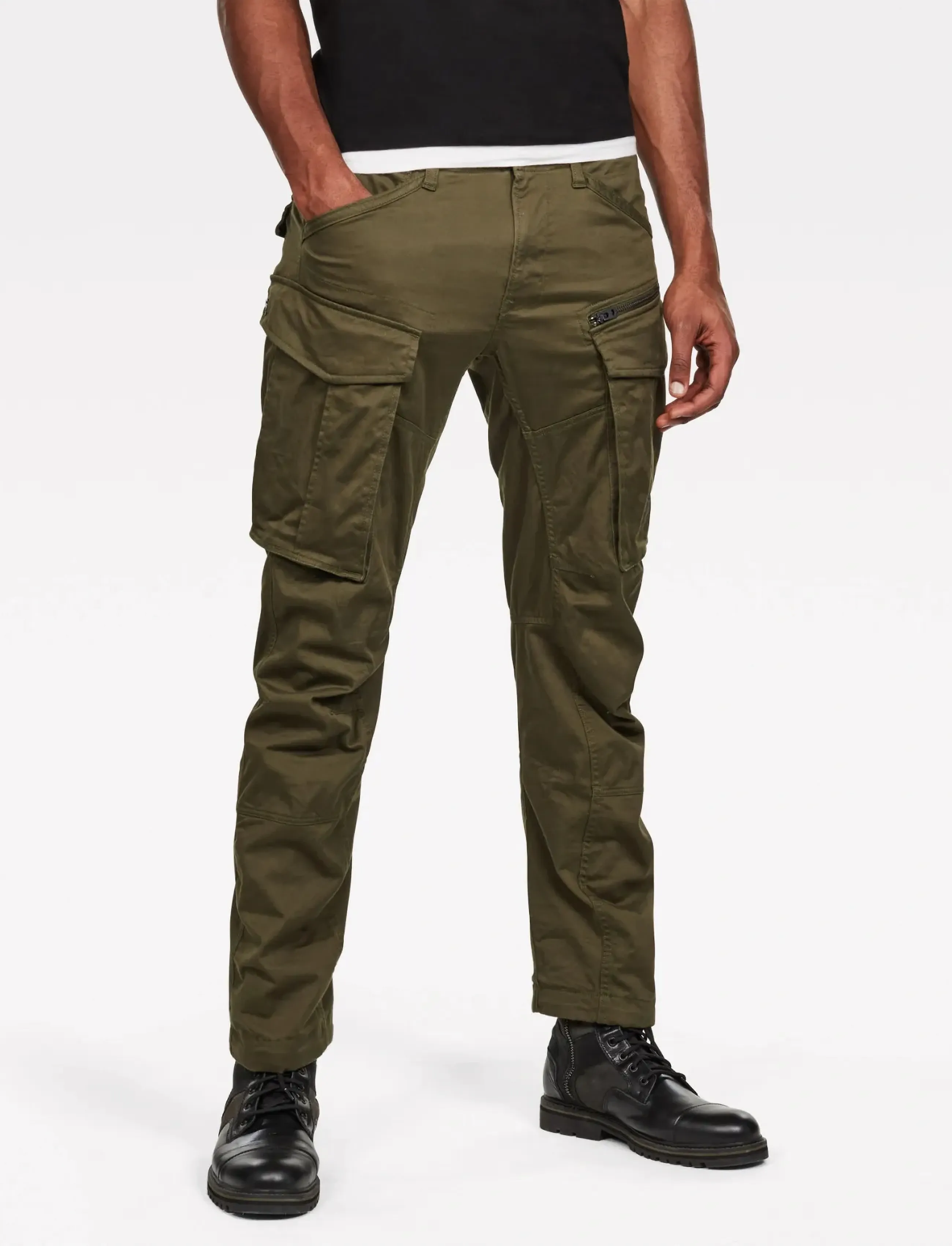 G-Star Rovic Zip 3D Regular Tapered, Mænd, Tilspidsede Cargo Bukser Med Lynlås, Grøn, Str: 26 x 32