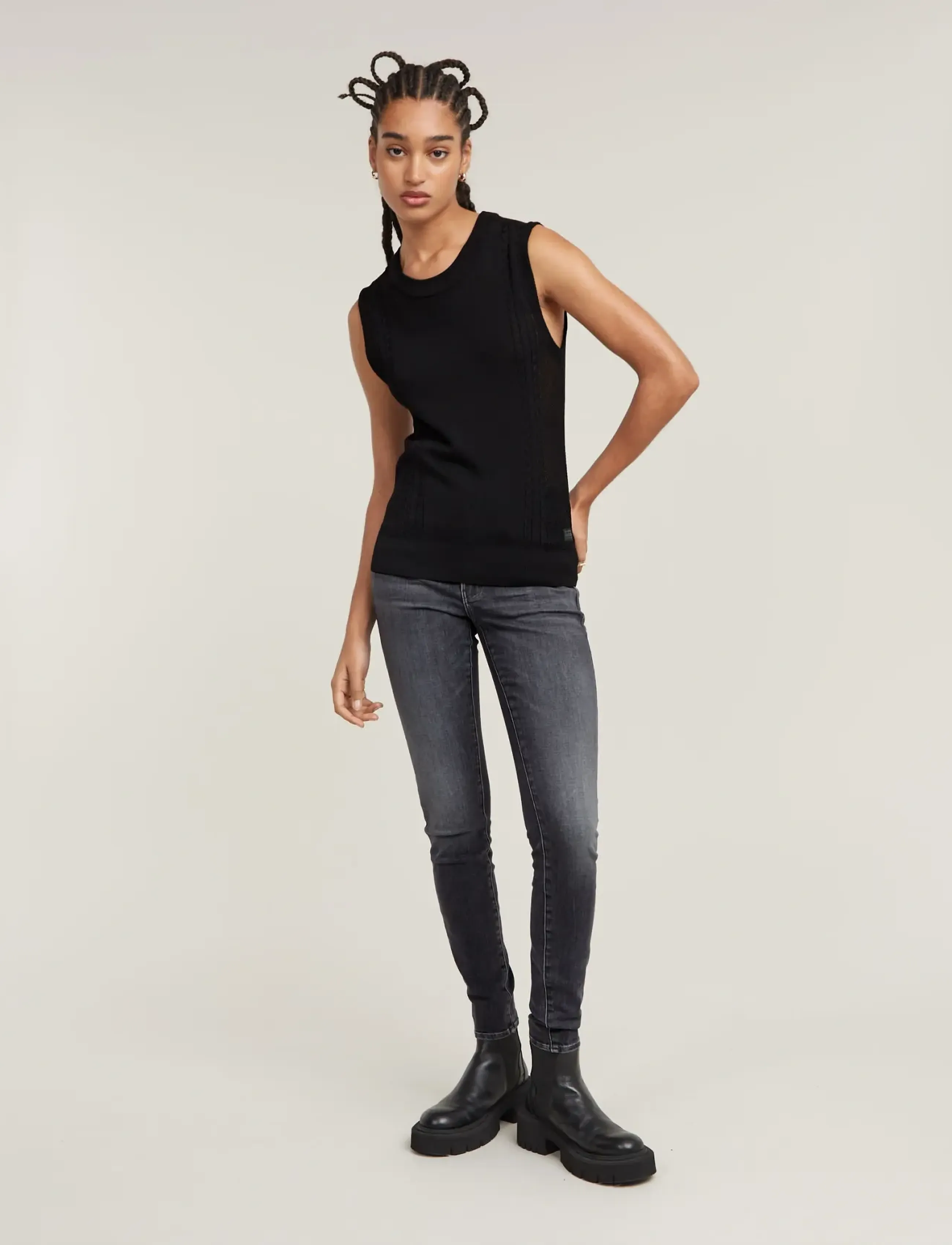 G-Star - 3301 Skinny Wmn - skinny jeans - faded black magnet - 3