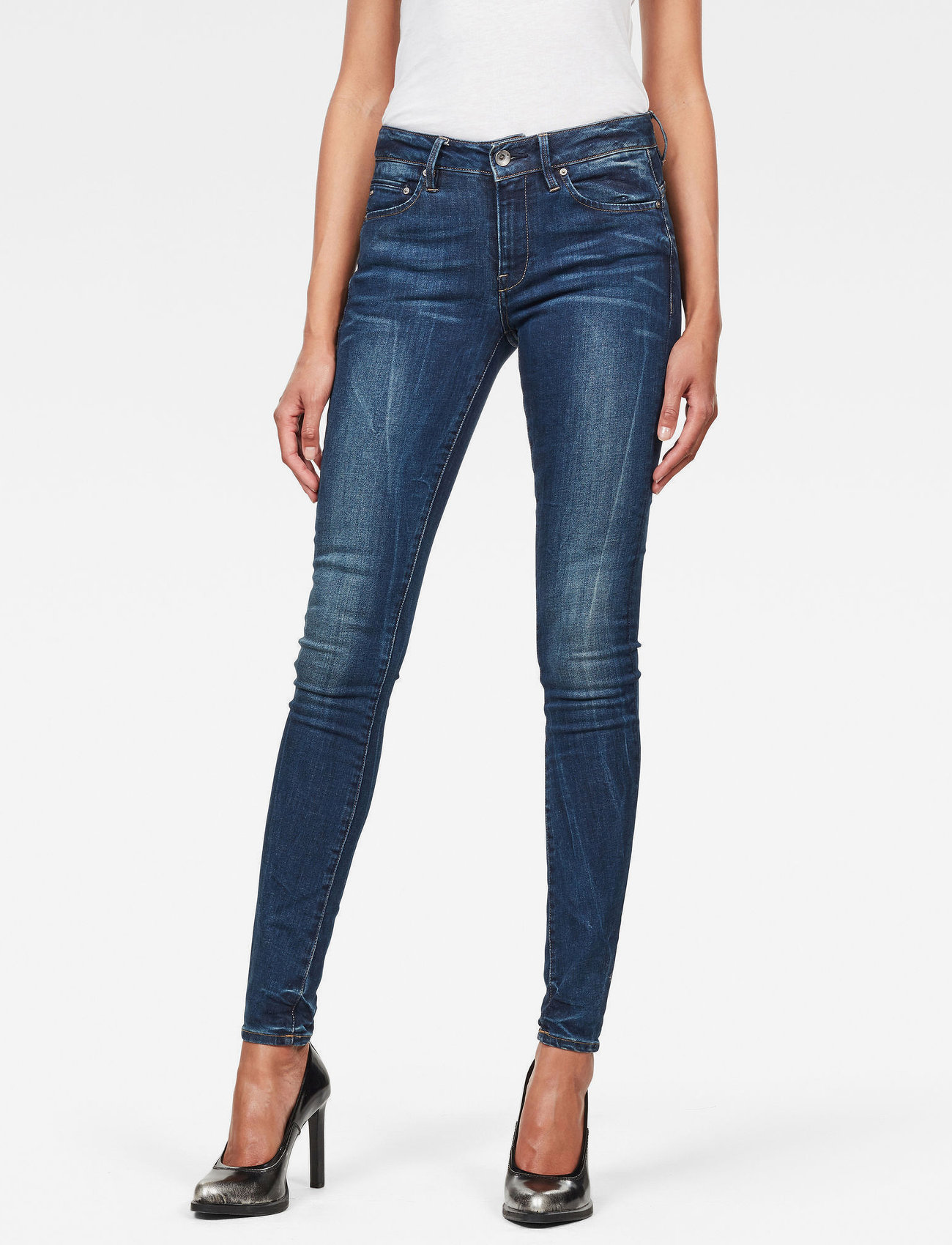 G-Star - Midge Zip Skinny Wmn - skinny jeans - dk aged - 0