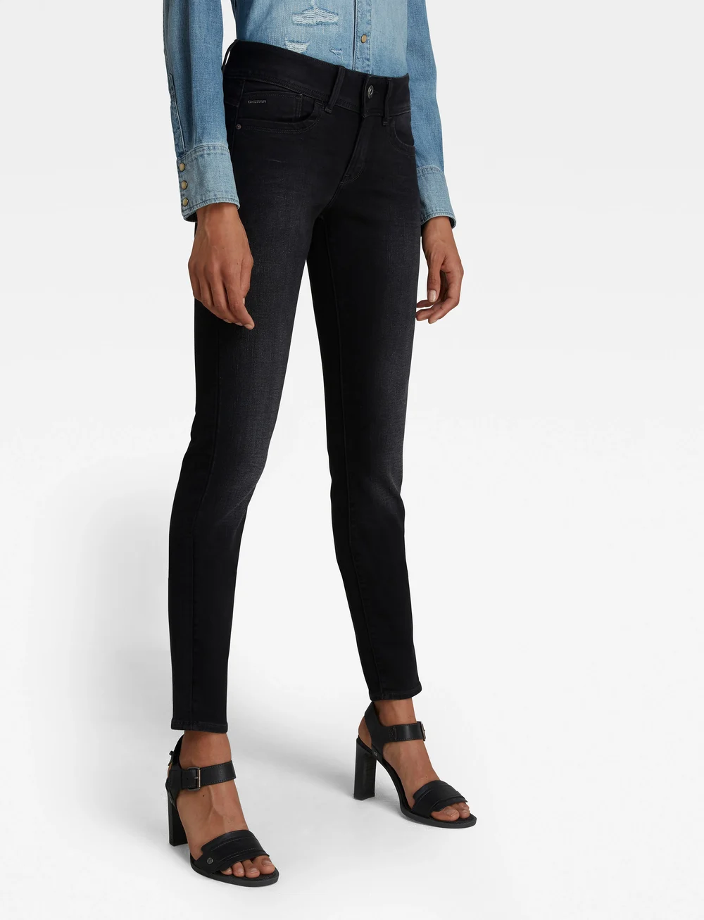 G-Star - Lynn Mid Skinny Wmn - skinny jeans - dusty grey - 0