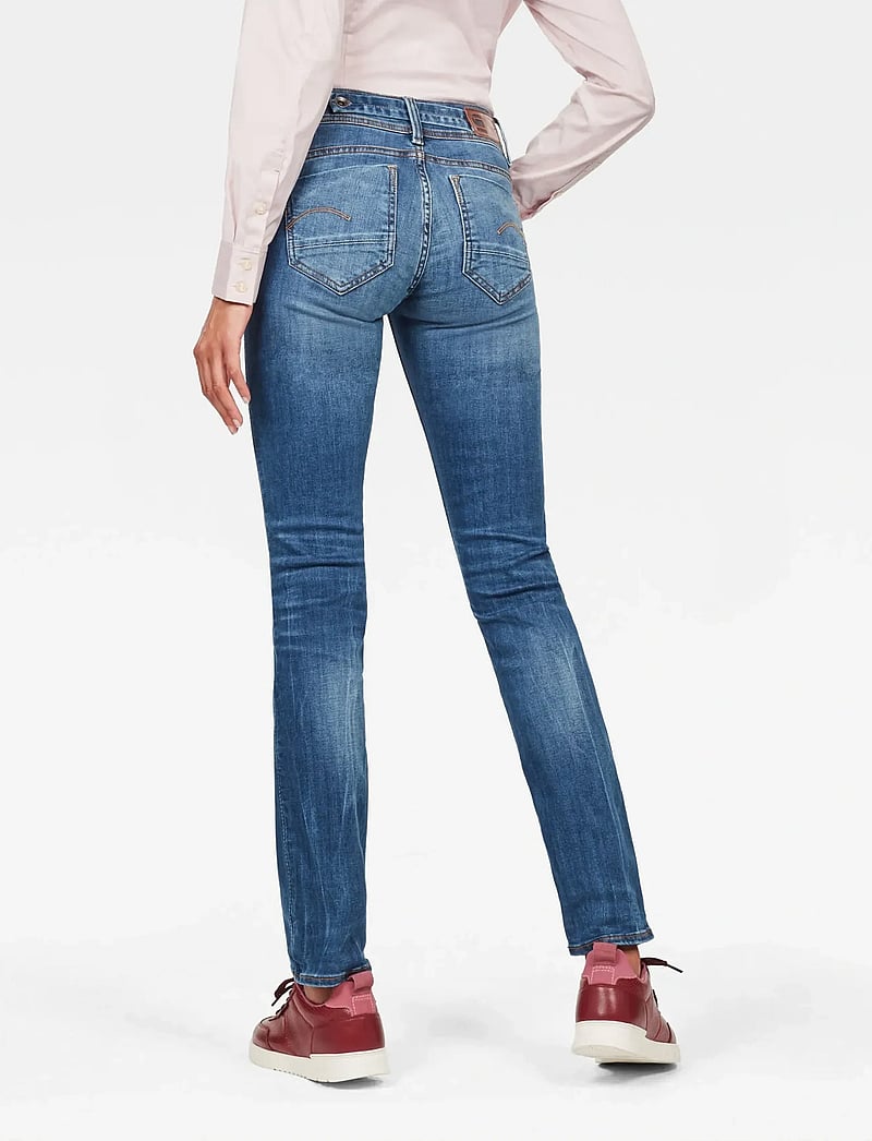 G-Star - Midge Mid Straight Wmn - sirge säärega teksad - medium indigo aged - 3