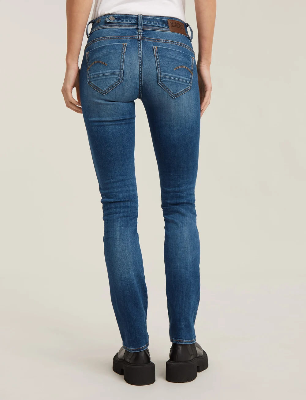 G-Star - Midge Slim Straight Wmn - sirge säärega teksad - medium indigo aged - 3