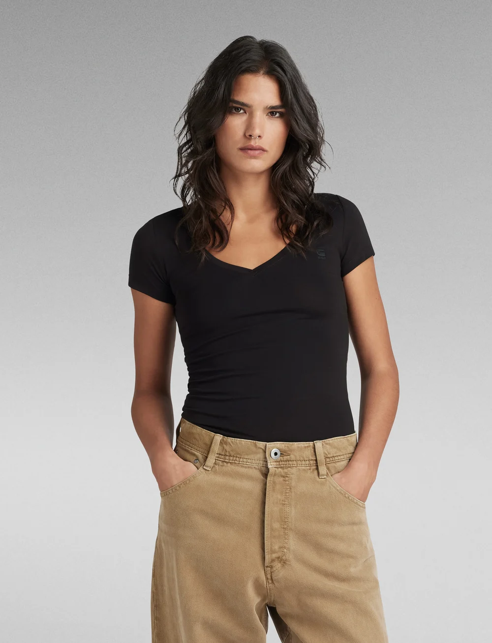 G-Star - Base v t wmn cap sl - t-shirts - black - 0