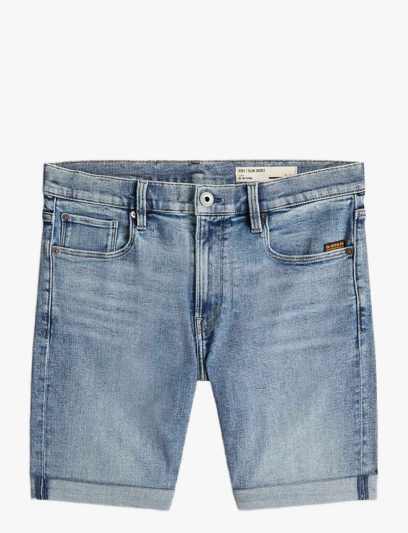 G-Star - 3301 Slim Short - jeans shorts - faded sea point blue - 1