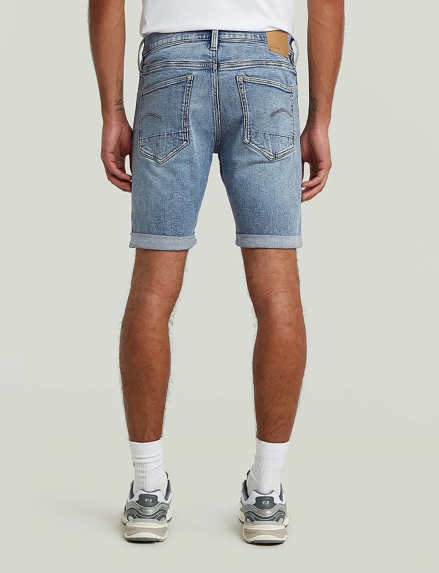 G-Star - 3301 Slim Short - jorts - faded sea point blue - 2
